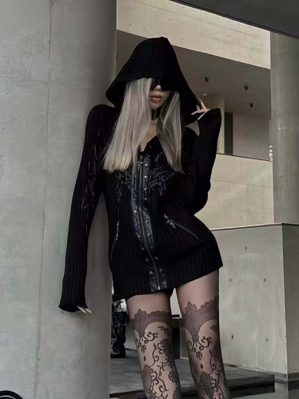 TRIBAL WING RIBBED HOODIE