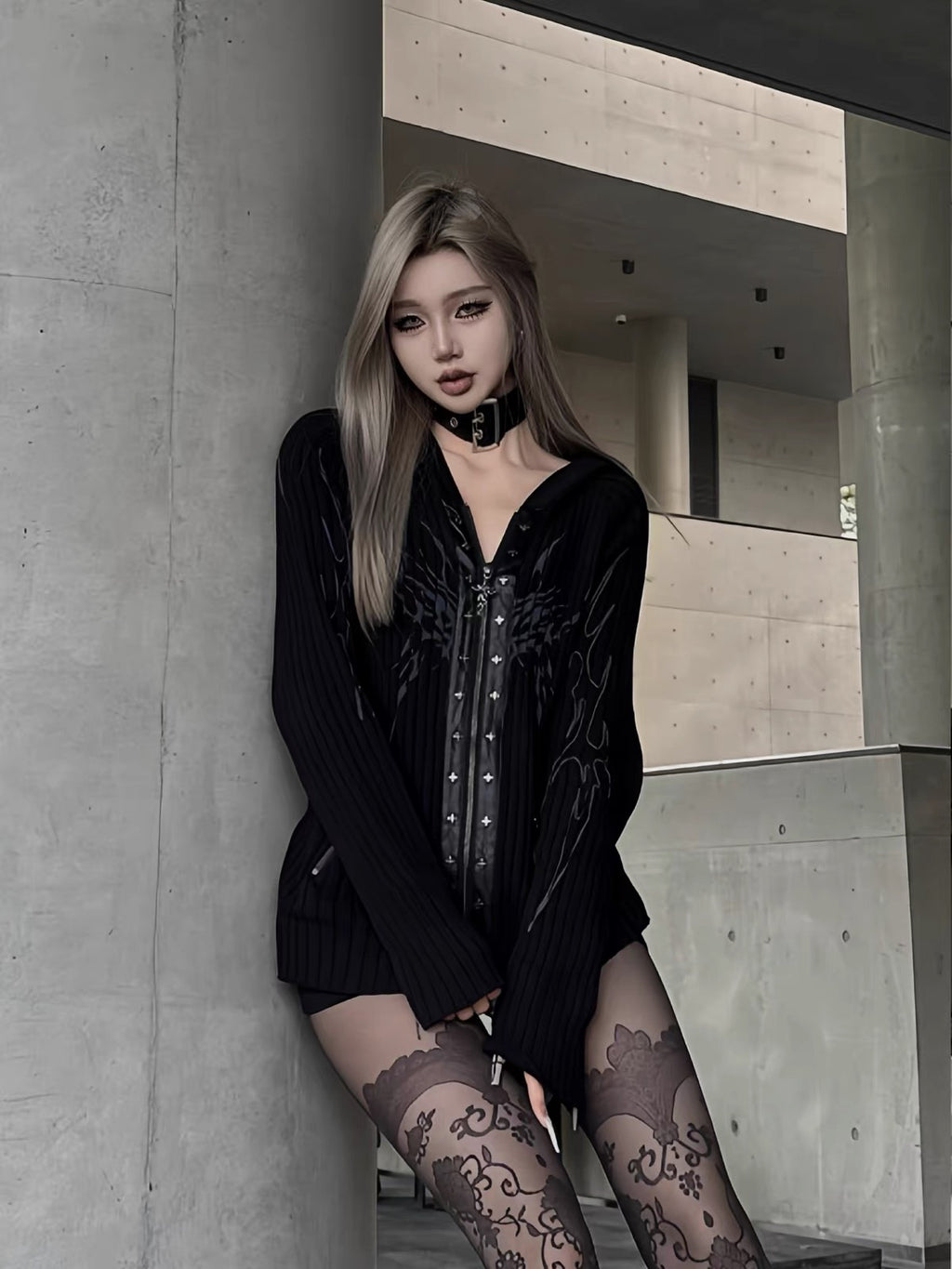 TRIBAL WING RIBBED HOODIE