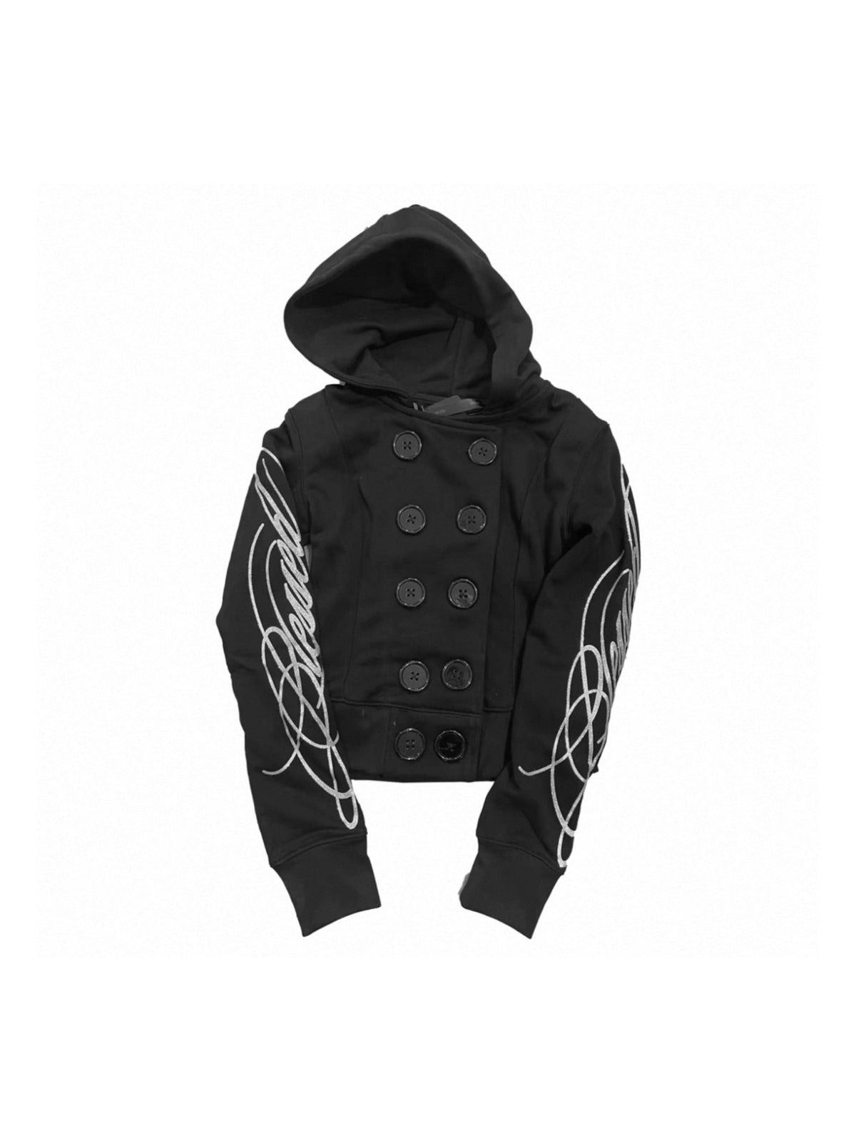 SCRIPT DOUBLE BUTTON HOODIE