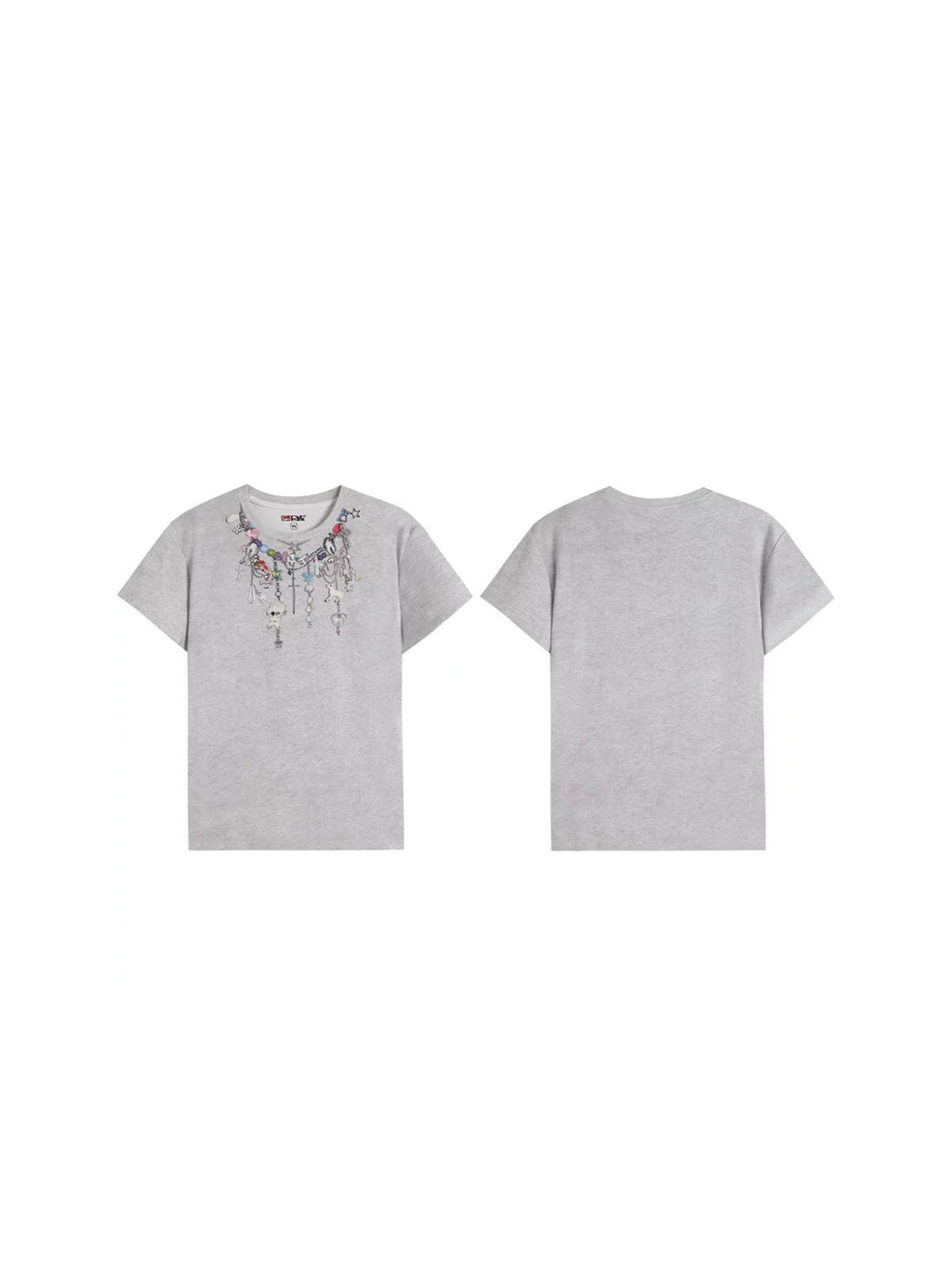 Y2K CARTOON CHAIN PRINT T-SHIRT