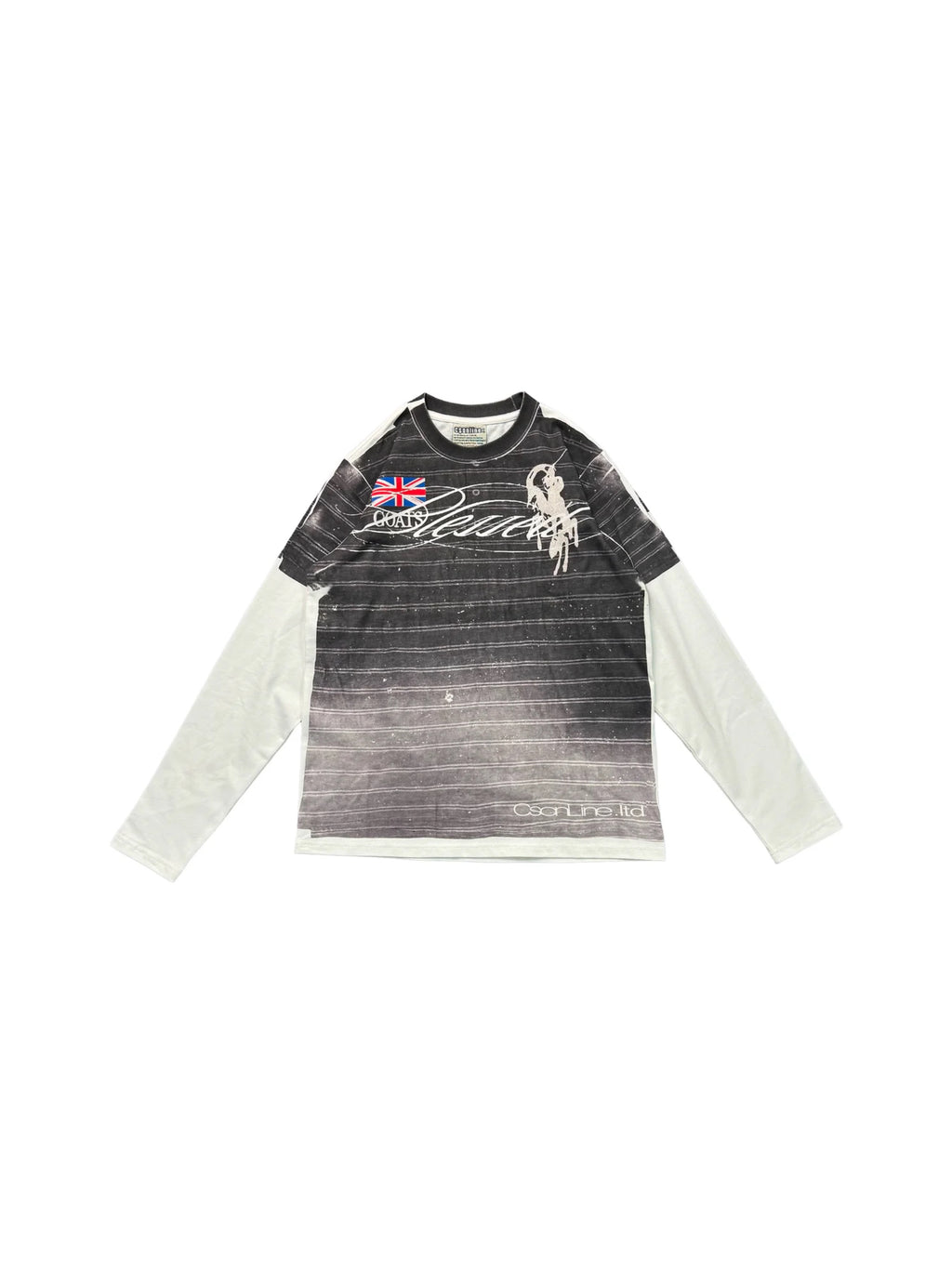 STRIPED LONG SLEEVE POLO SHIRT