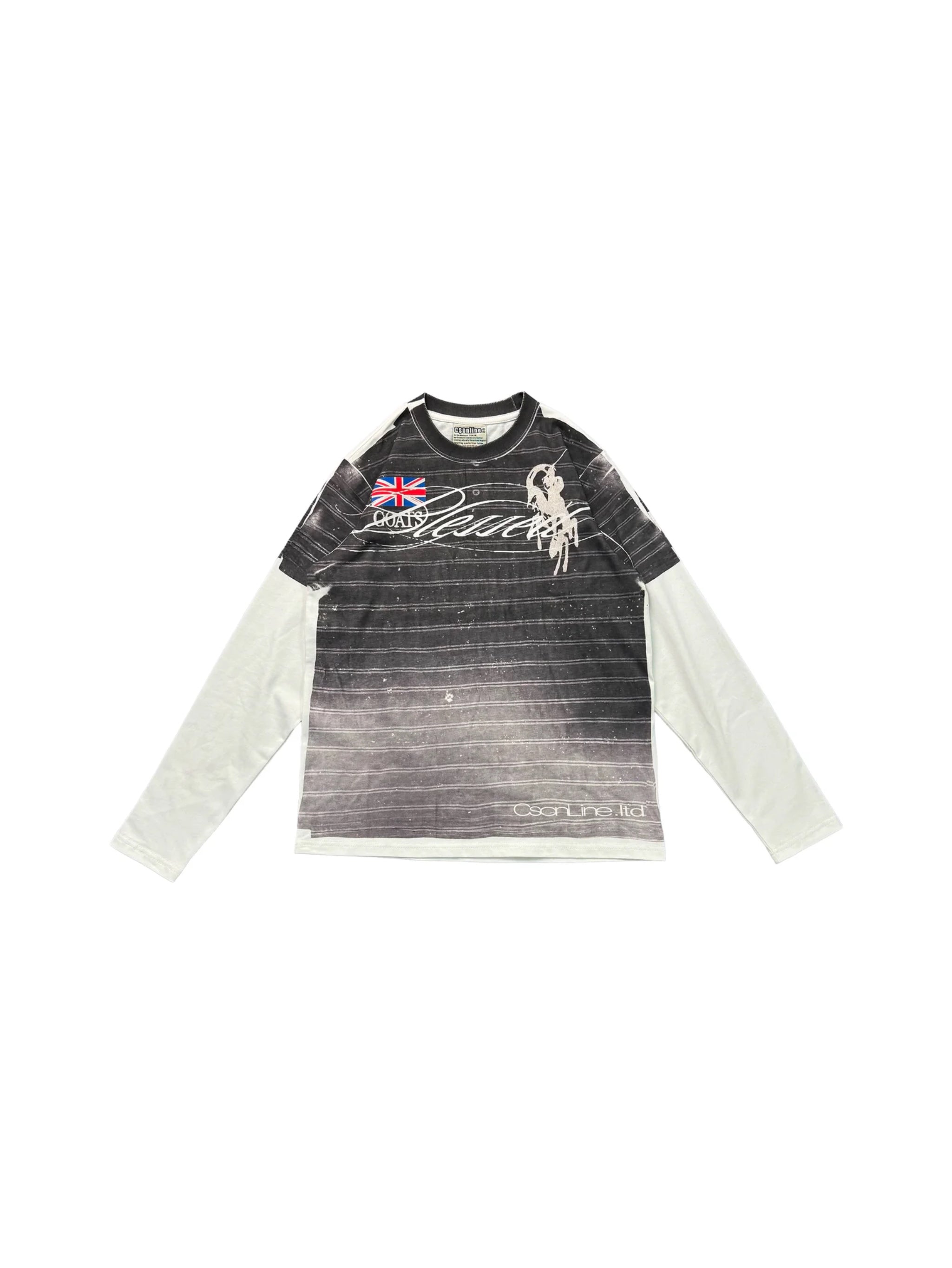 STRIPED LONG SLEEVE POLO SHIRT
