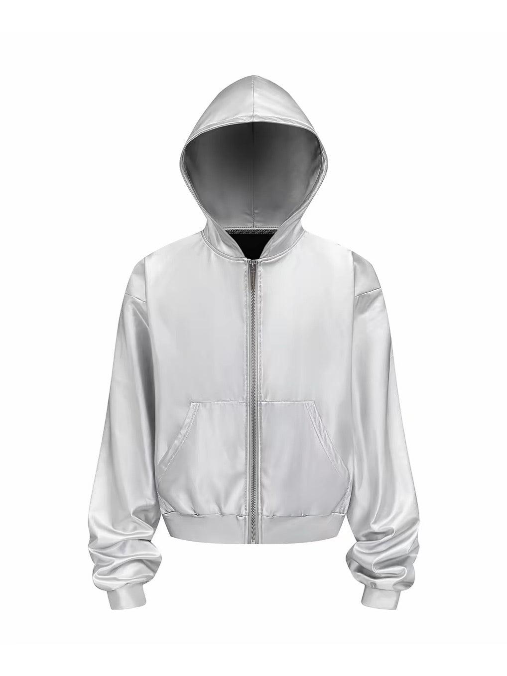 LIQUID SILVER ZIP HOODIE
