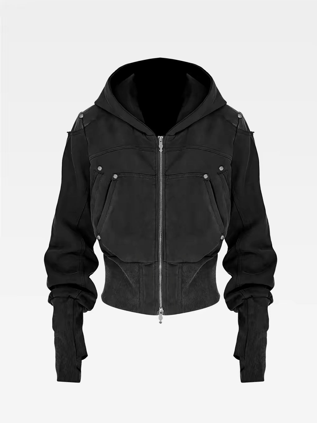 STRUCTURED POCKET HOODED JACKET