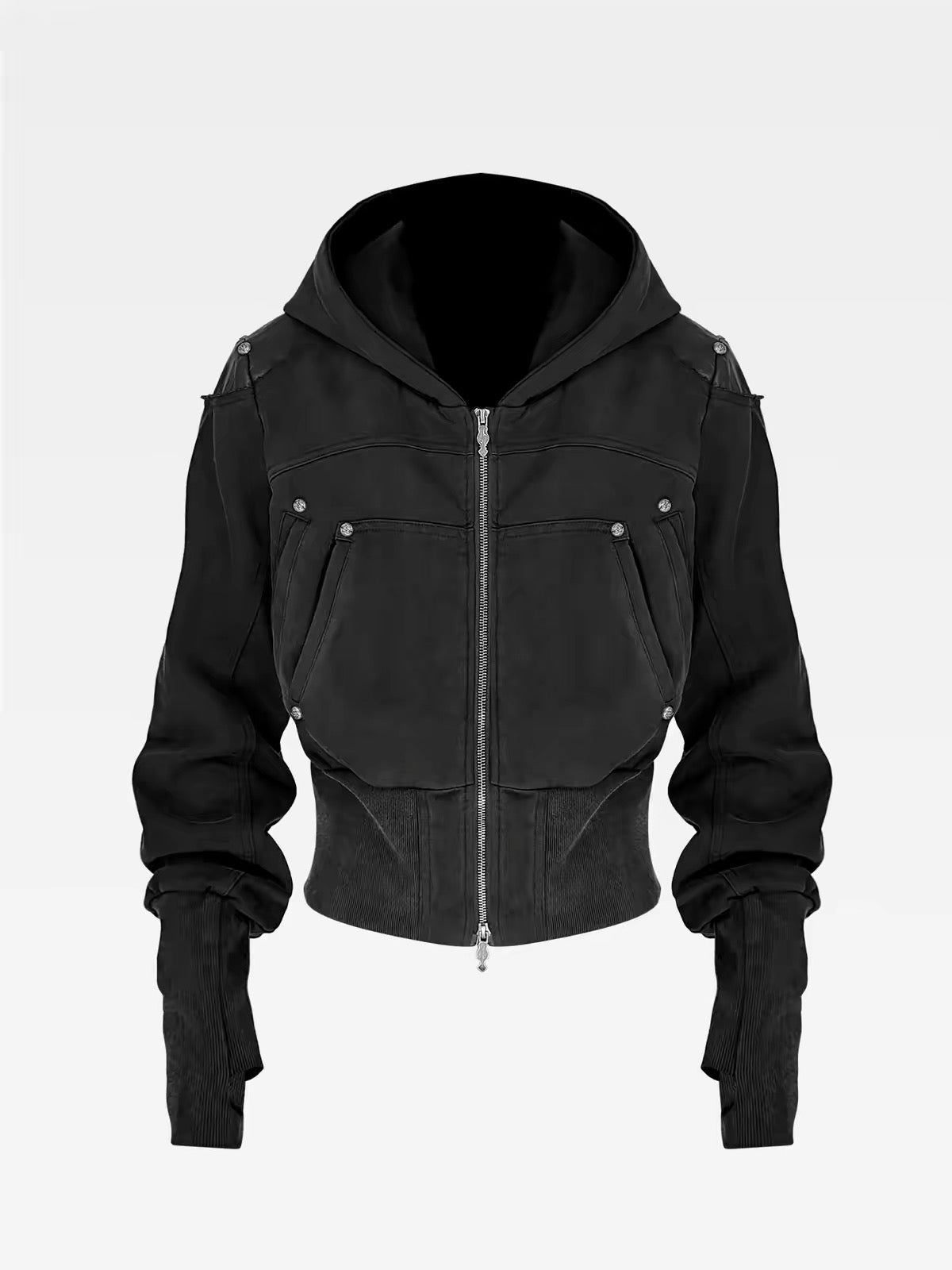 STRUCTURED POCKET HOODED JACKET