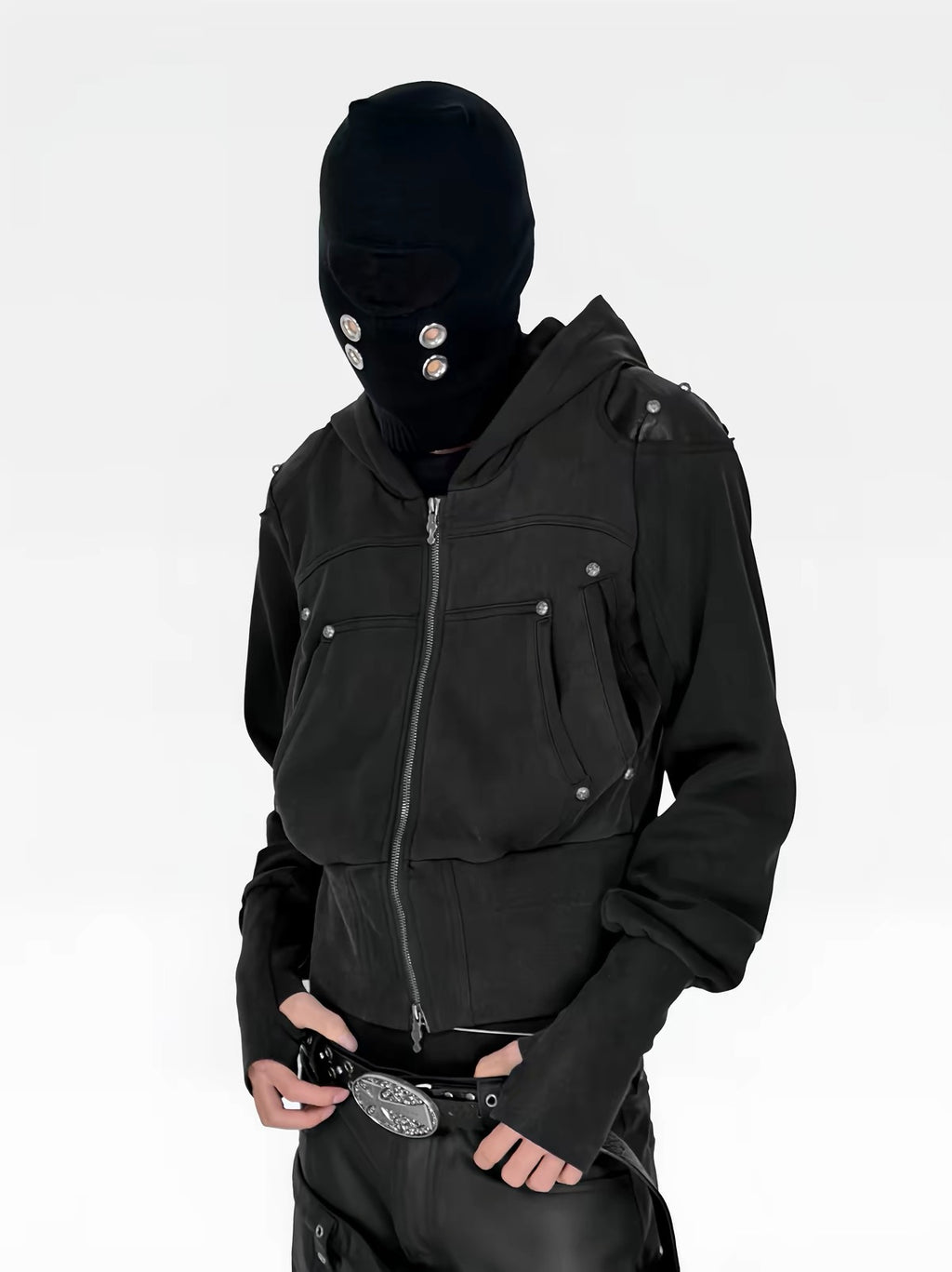 STRUCTURED POCKET HOODED JACKET