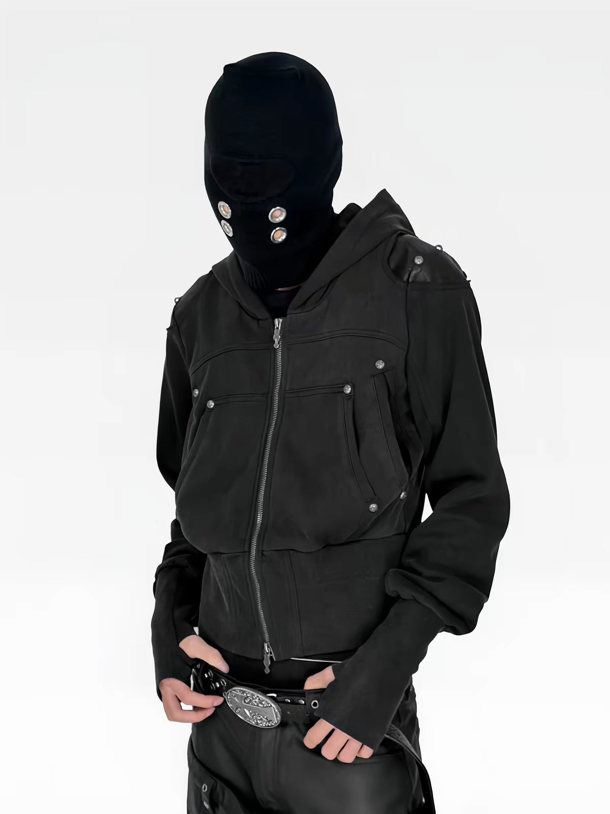 STRUCTURED POCKET HOODED JACKET