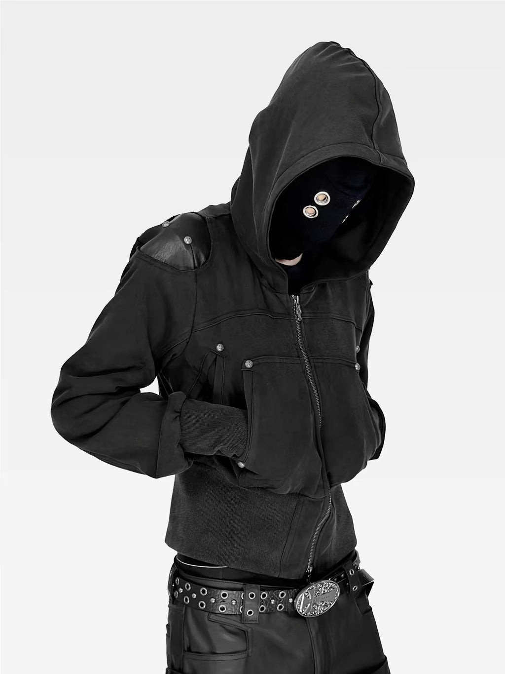 STRUCTURED POCKET HOODED JACKET