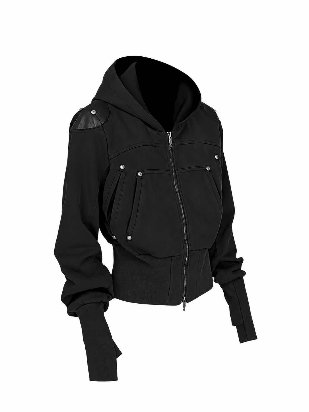 STRUCTURED POCKET HOODED JACKET