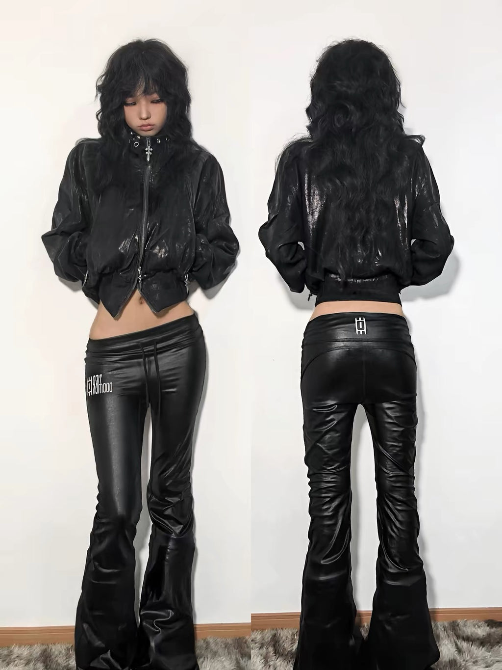GLOSSY HIGH-NECK ZIP JACKET