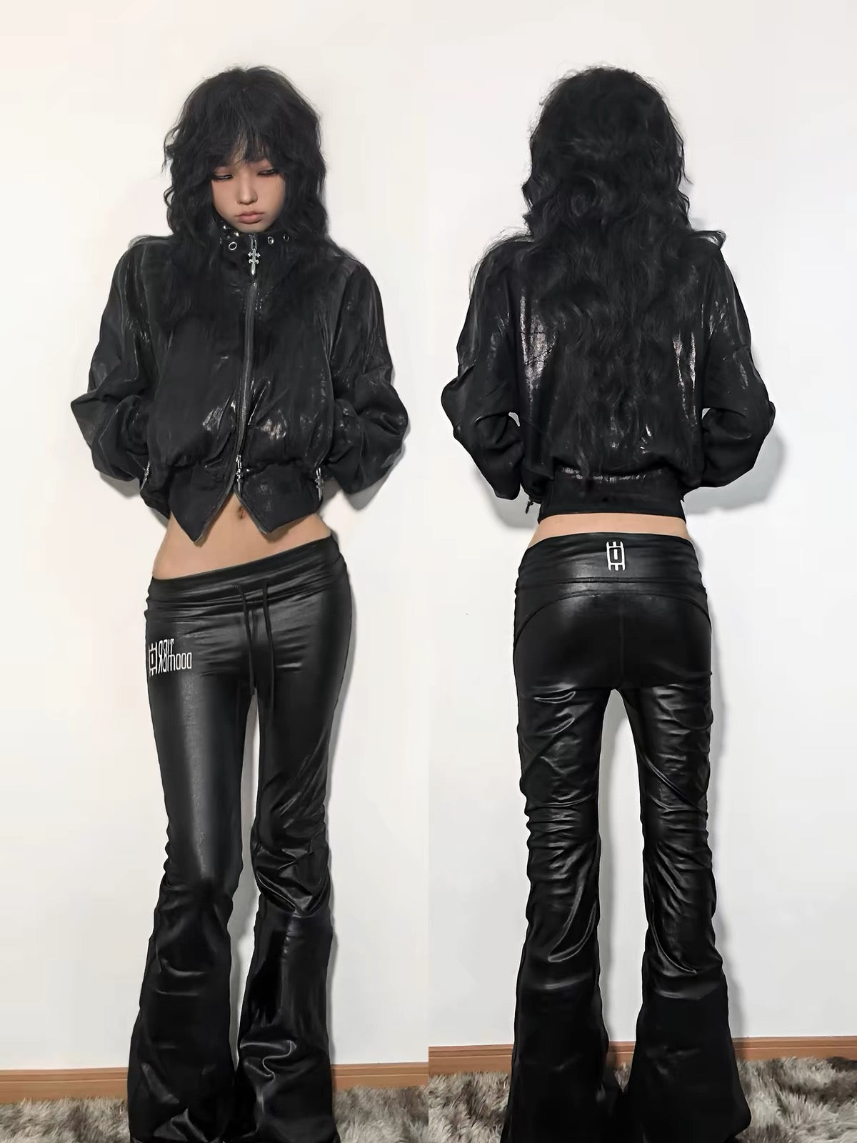 GLOSSY HIGH-NECK ZIP JACKET