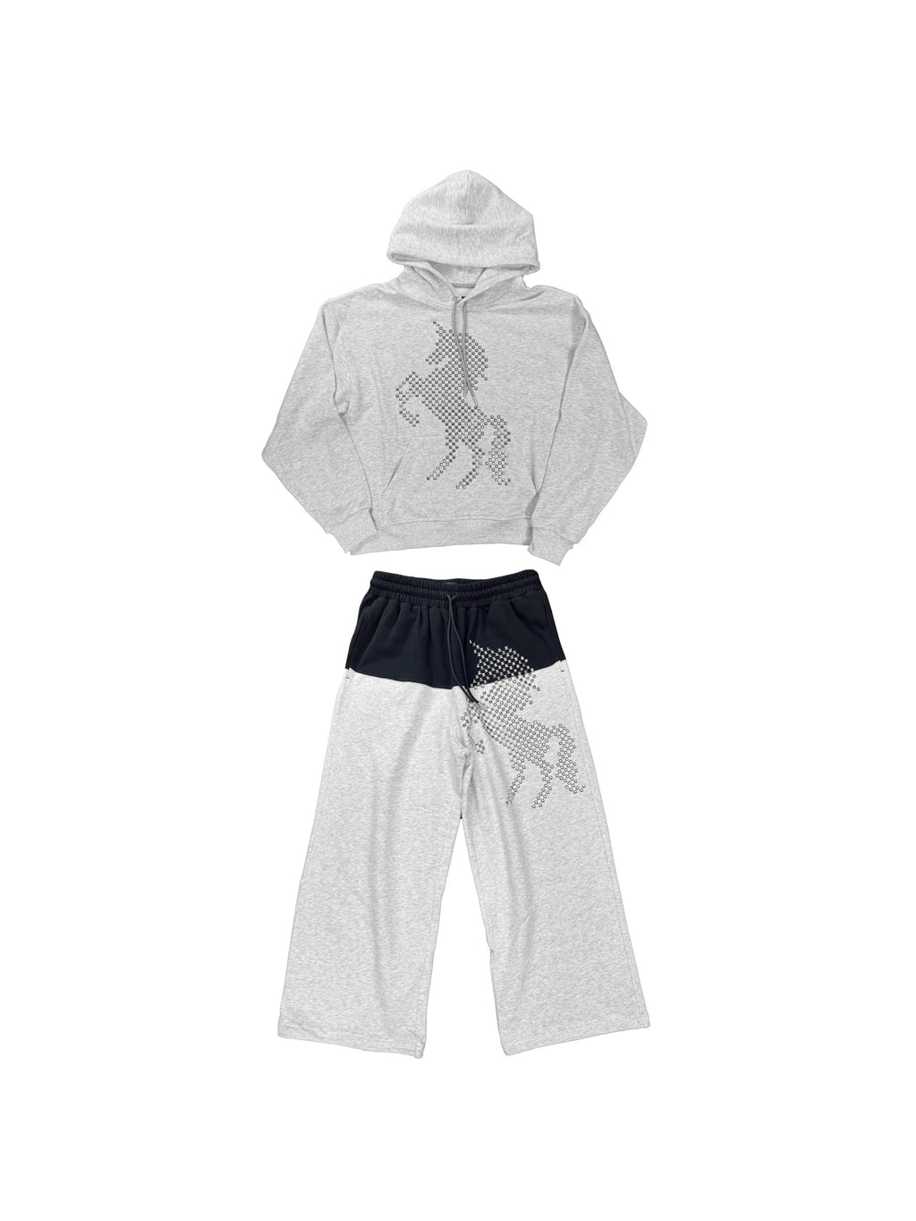 UNICORN STUDDED SWEATSHIRT SET