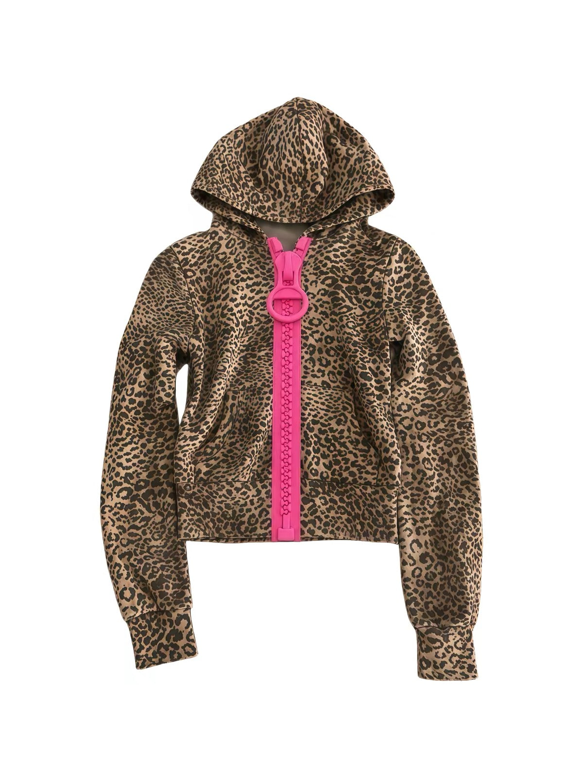 LEOPARD OVERSIZED ZIP HOODIE