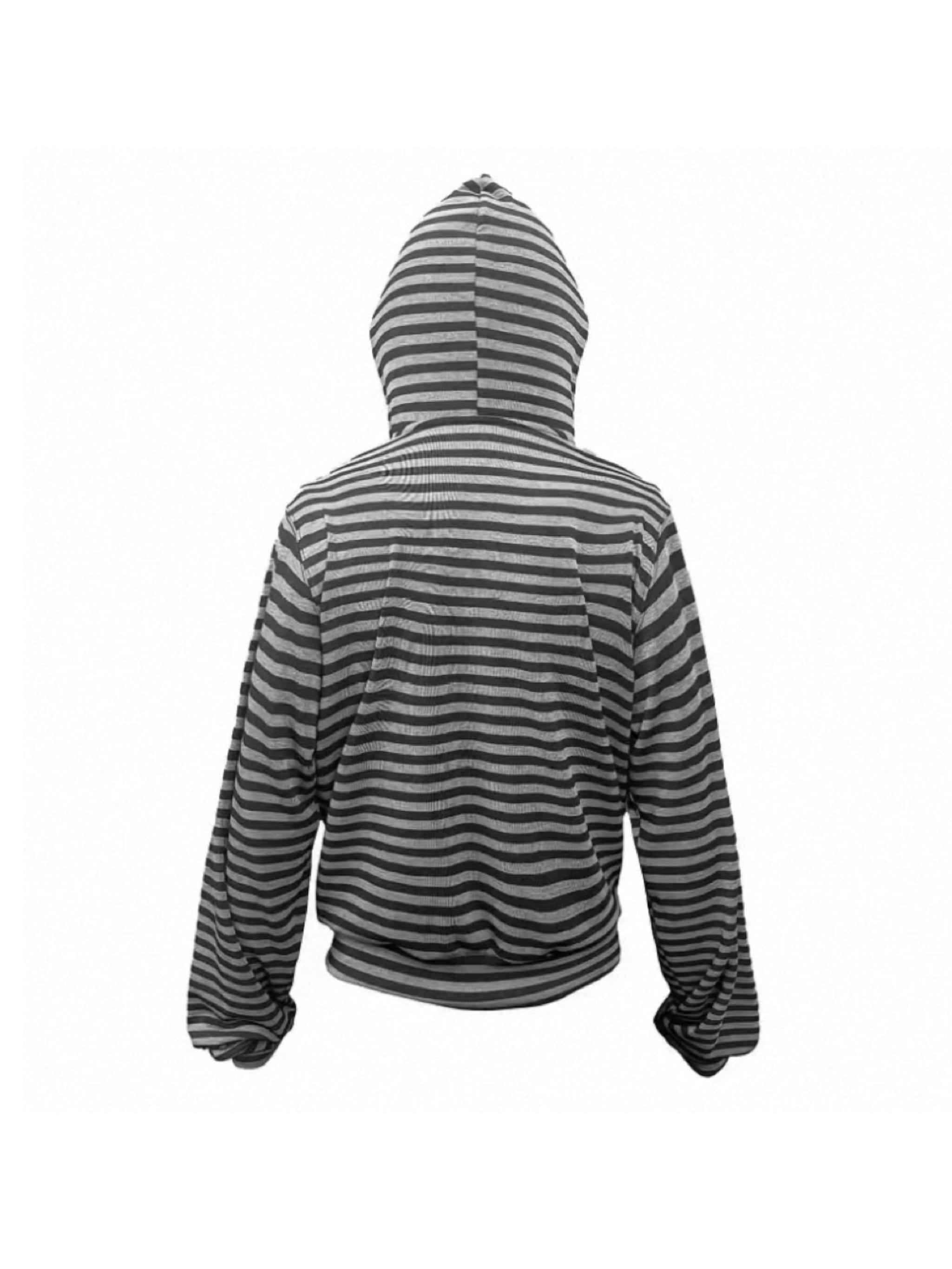 STRIPED SILVER ZIPPER BLOUSE