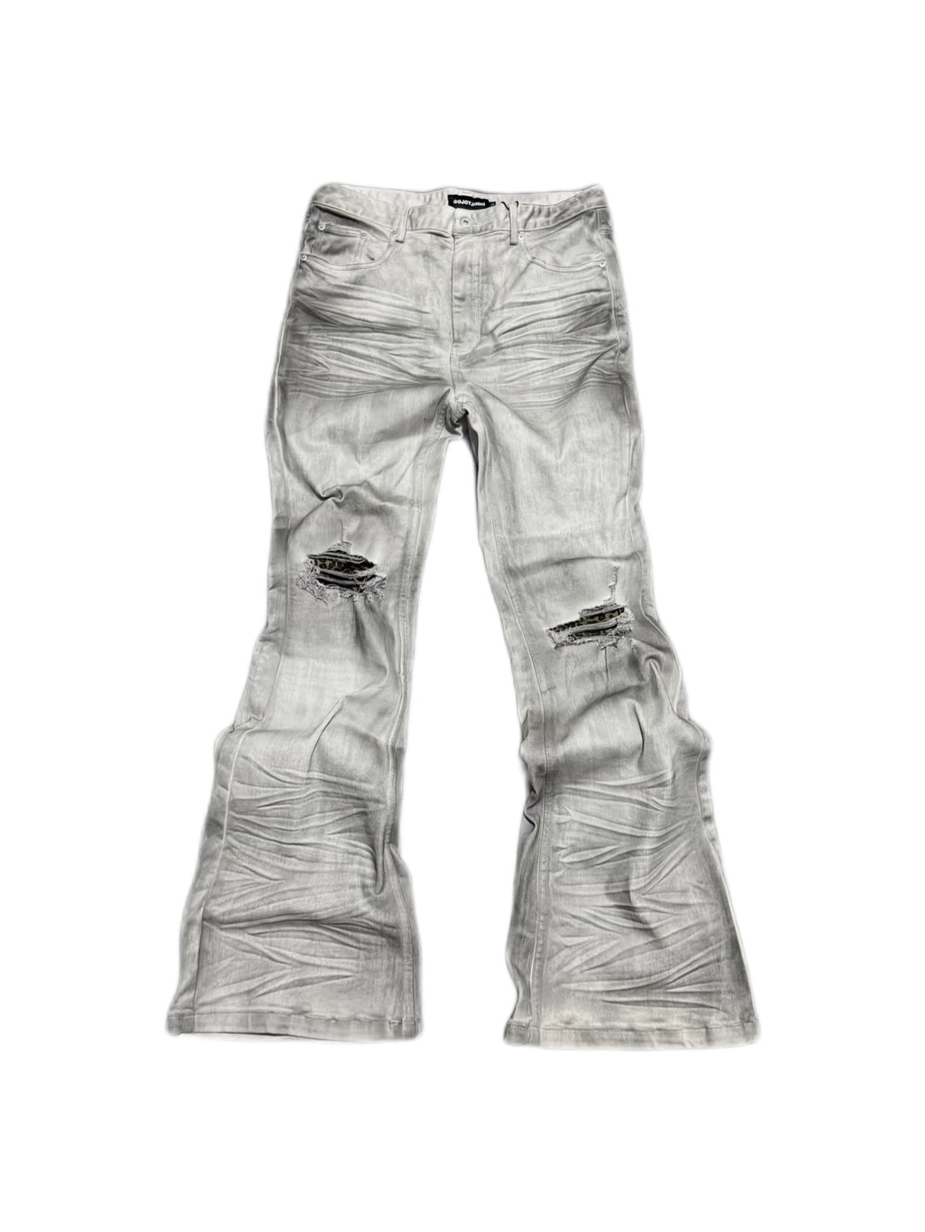 AIRBRUSHED LEOPARD PRINT JEANS