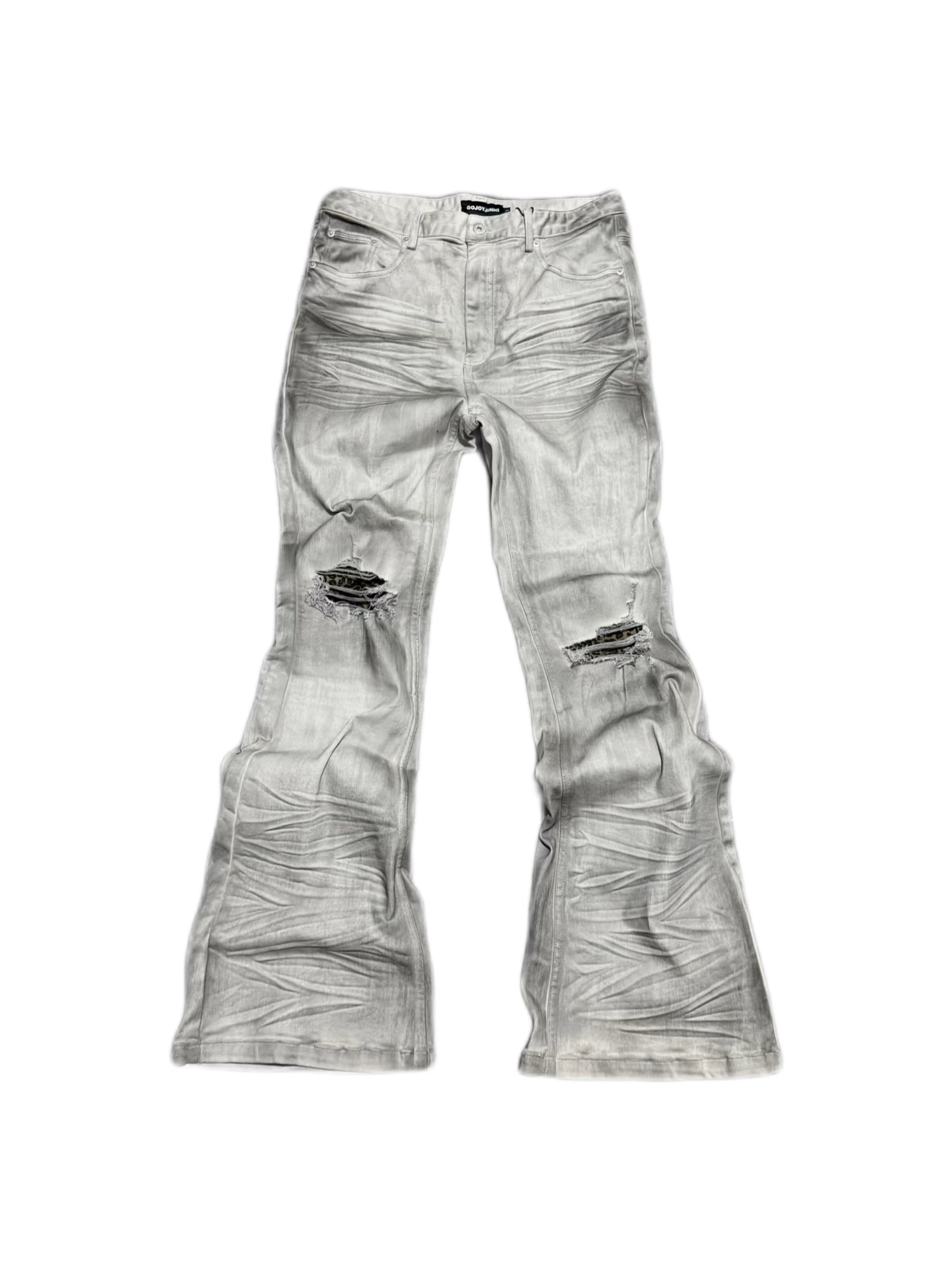 AIRBRUSHED LEOPARD PRINT JEANS
