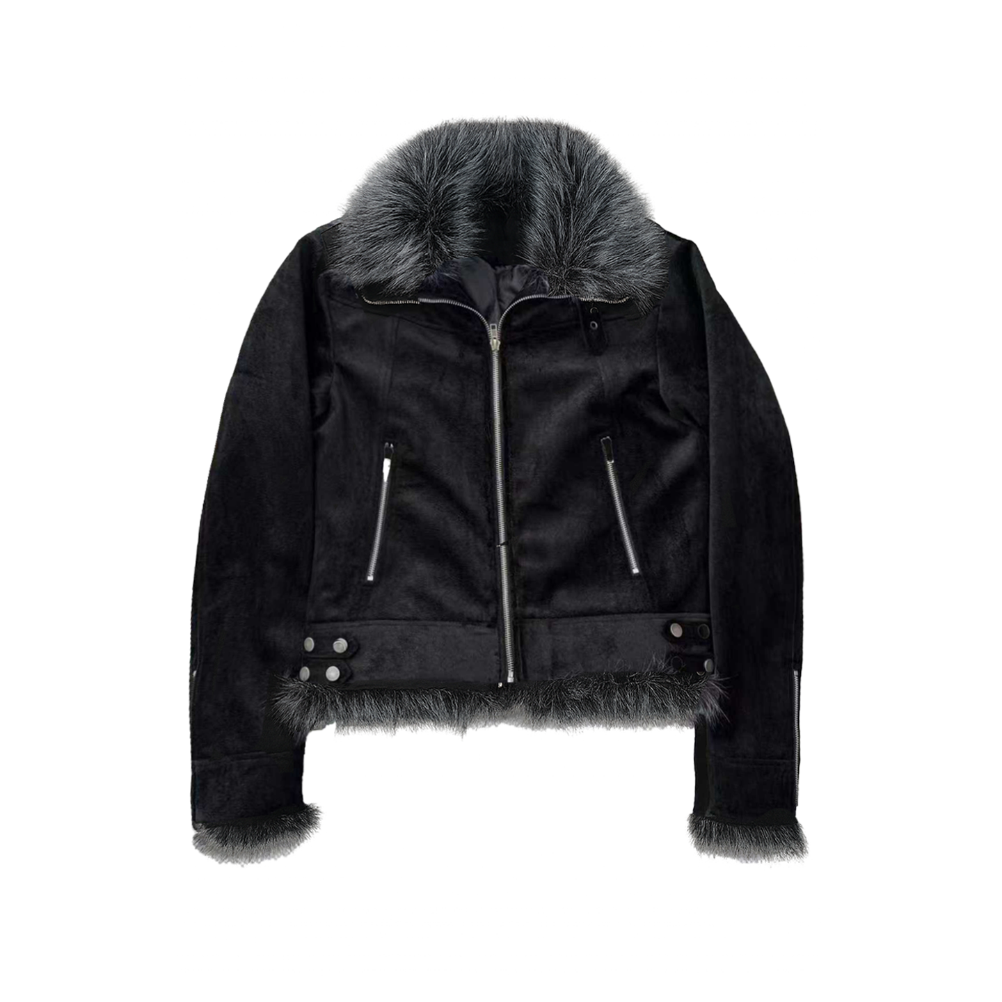 THICK FUR COLLAR JACKET