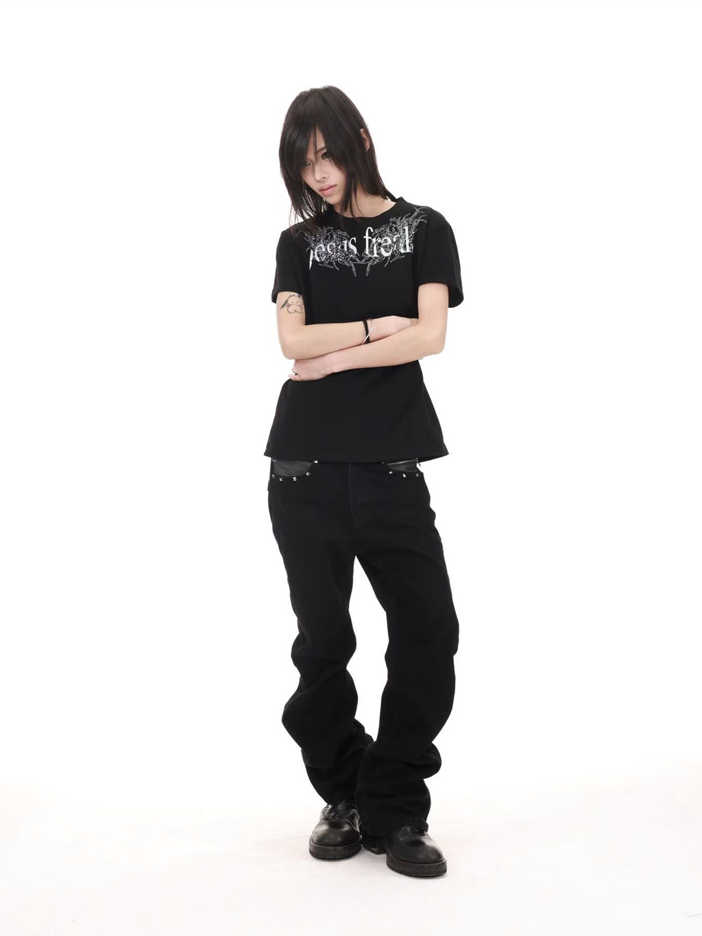 THORN GOTHIC SLOGAN T-SHIRT