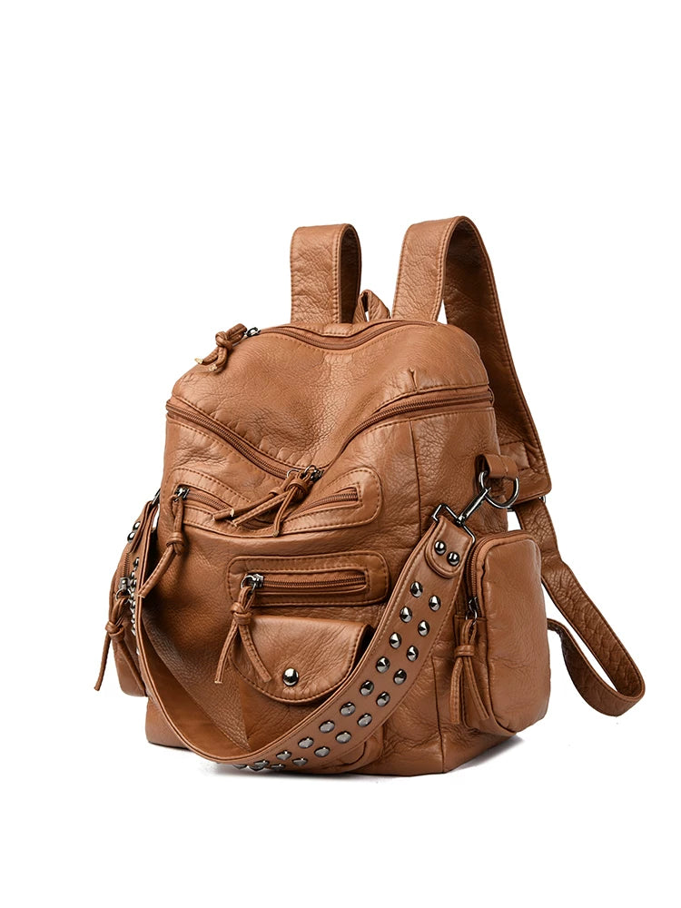 SOFT PU LEATHER BACKPACK
