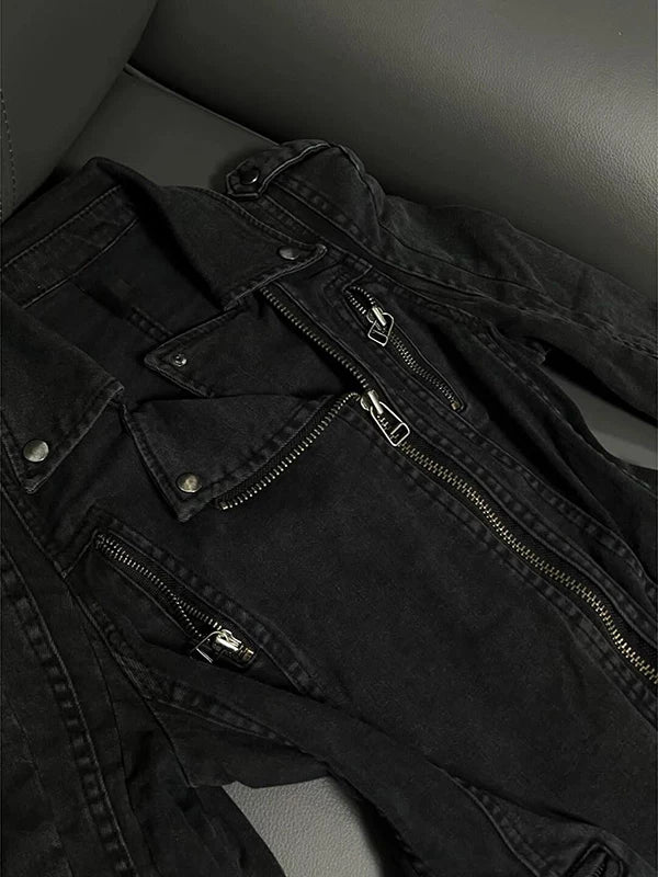 VINTAGE BIKER DENIM JACKET