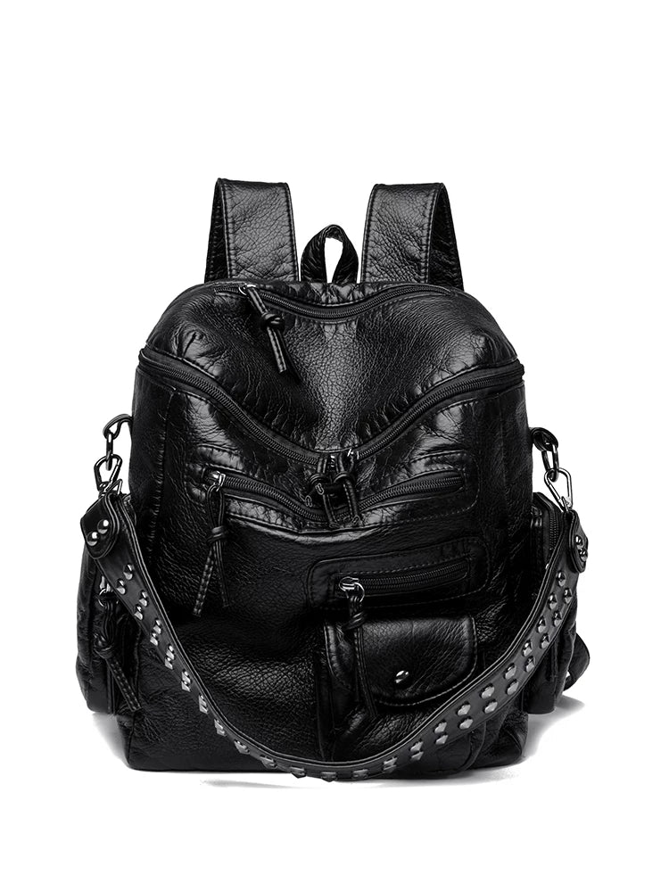 SOFT PU LEATHER BACKPACK
