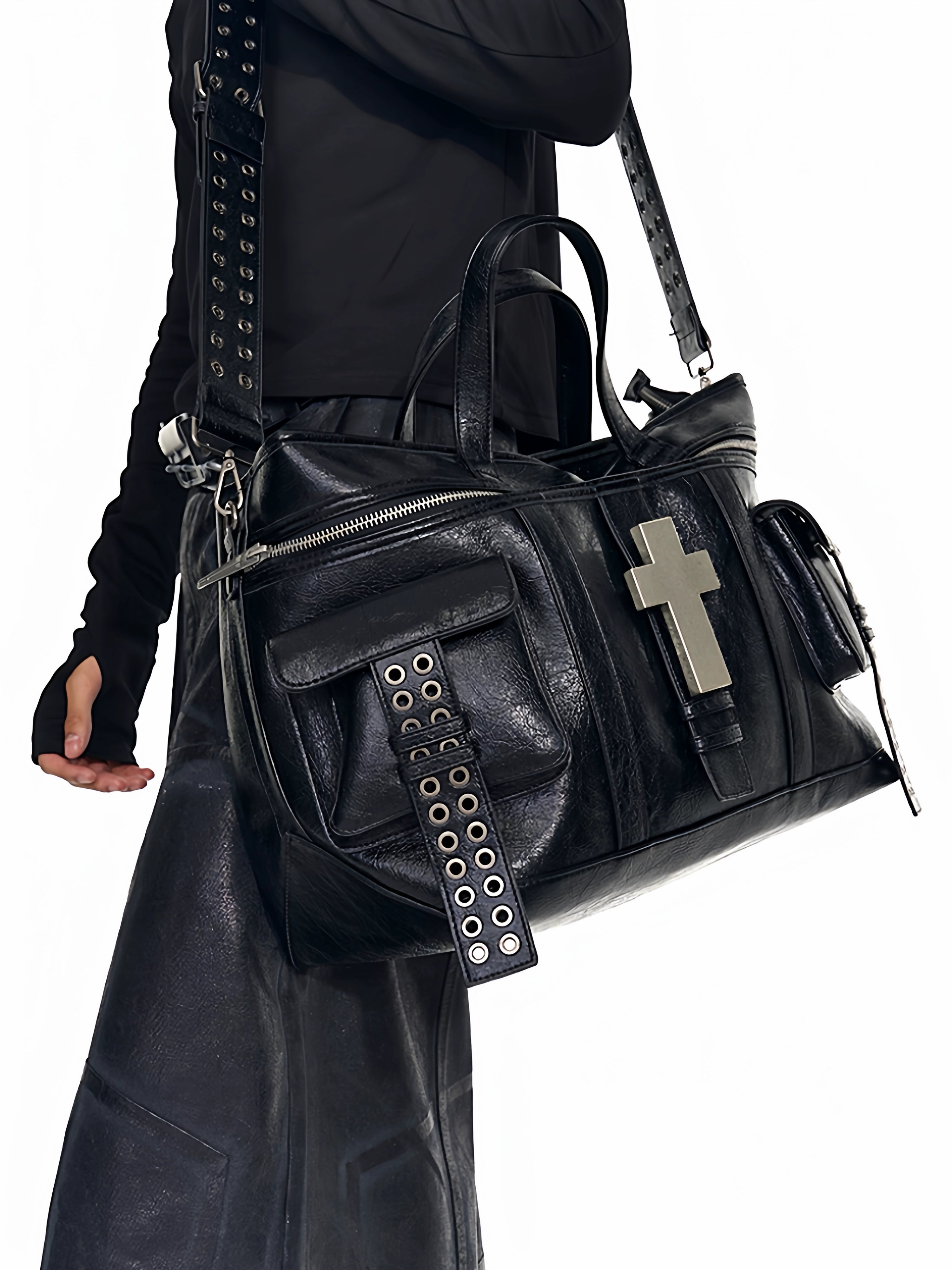 CROSS LEATHER TOTE