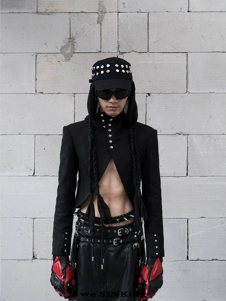 CURVED HEM BLACK JADE JACKET