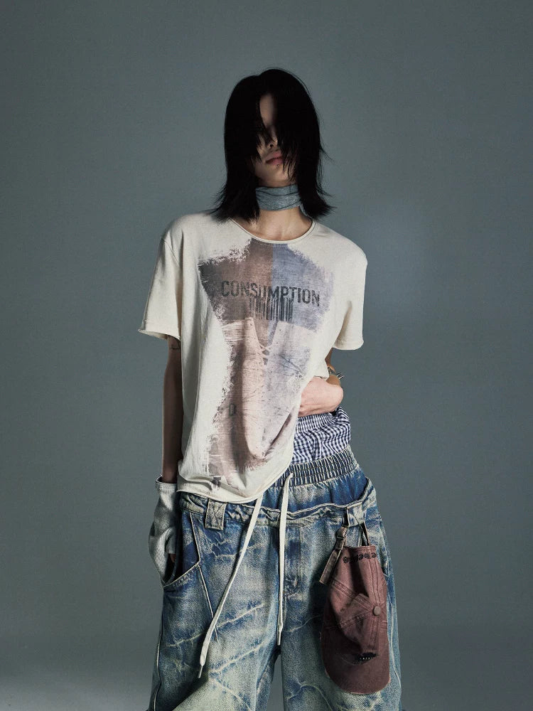 RESPECT PRINT DRAWSTRING TEE