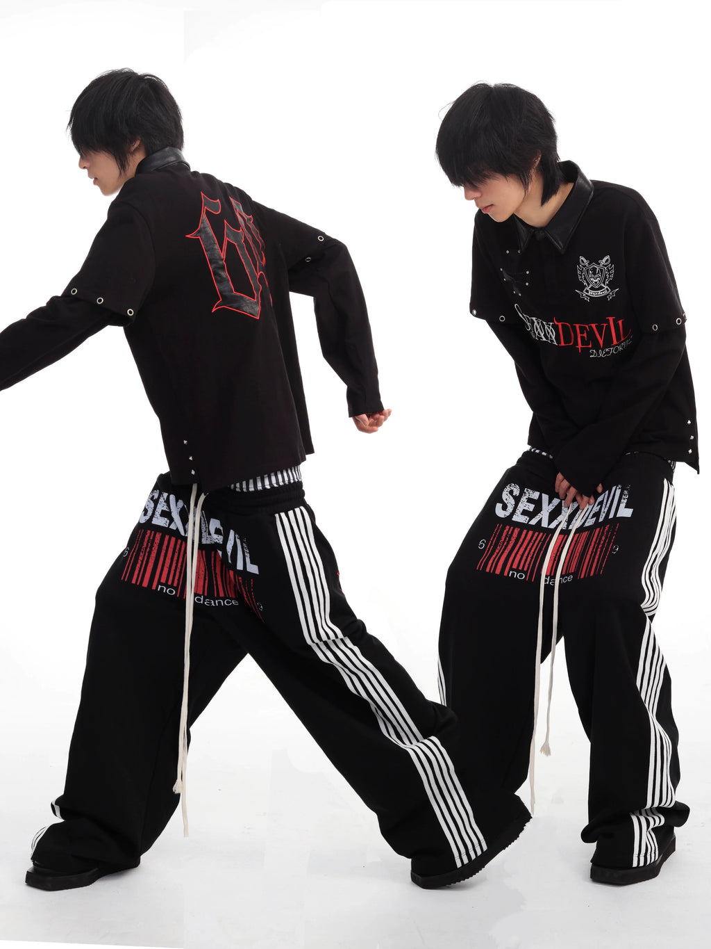 DOUBLE-WAISTED STRIPED SWEATPANTS