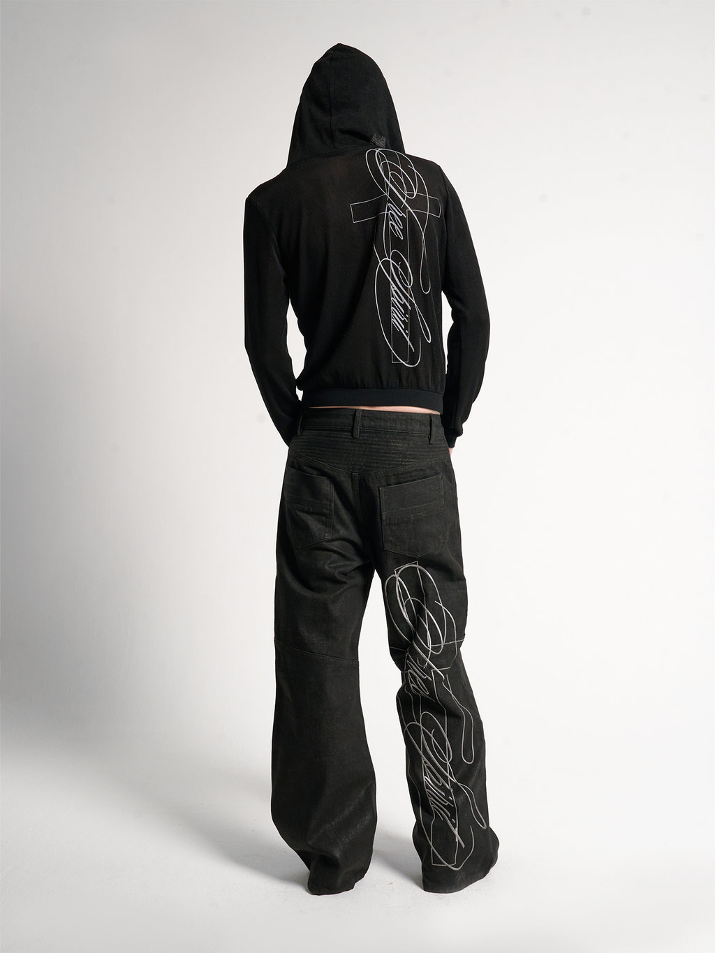 BRUSHED WAX BIKER JEANS