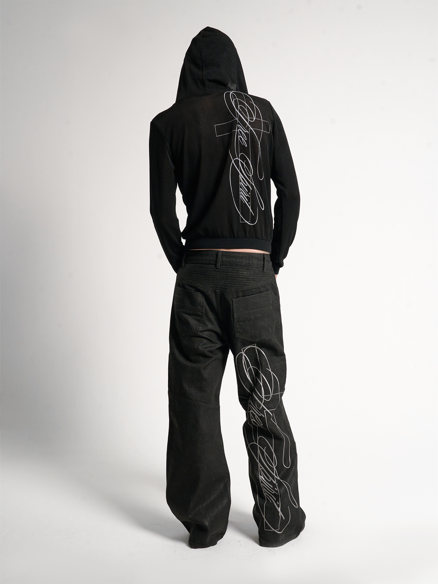BRUSHED WAX BIKER JEANS