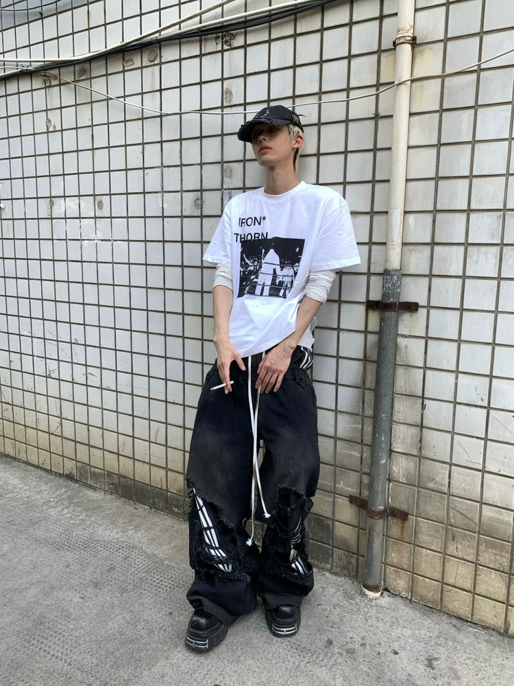 DOUBLE VOID DISTRESSED PANTS