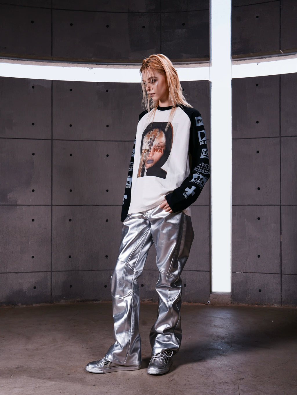 WAVE PRINT LONG SLEEVE TEE