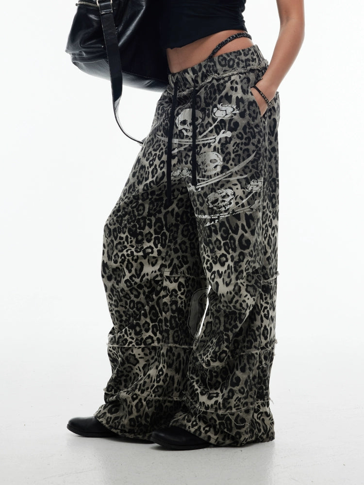 LEOPARD PRINT LOOSE TROUSERS