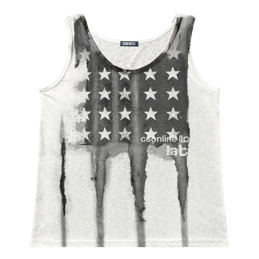 SNOWFLAKE PRINT LINEN VEST