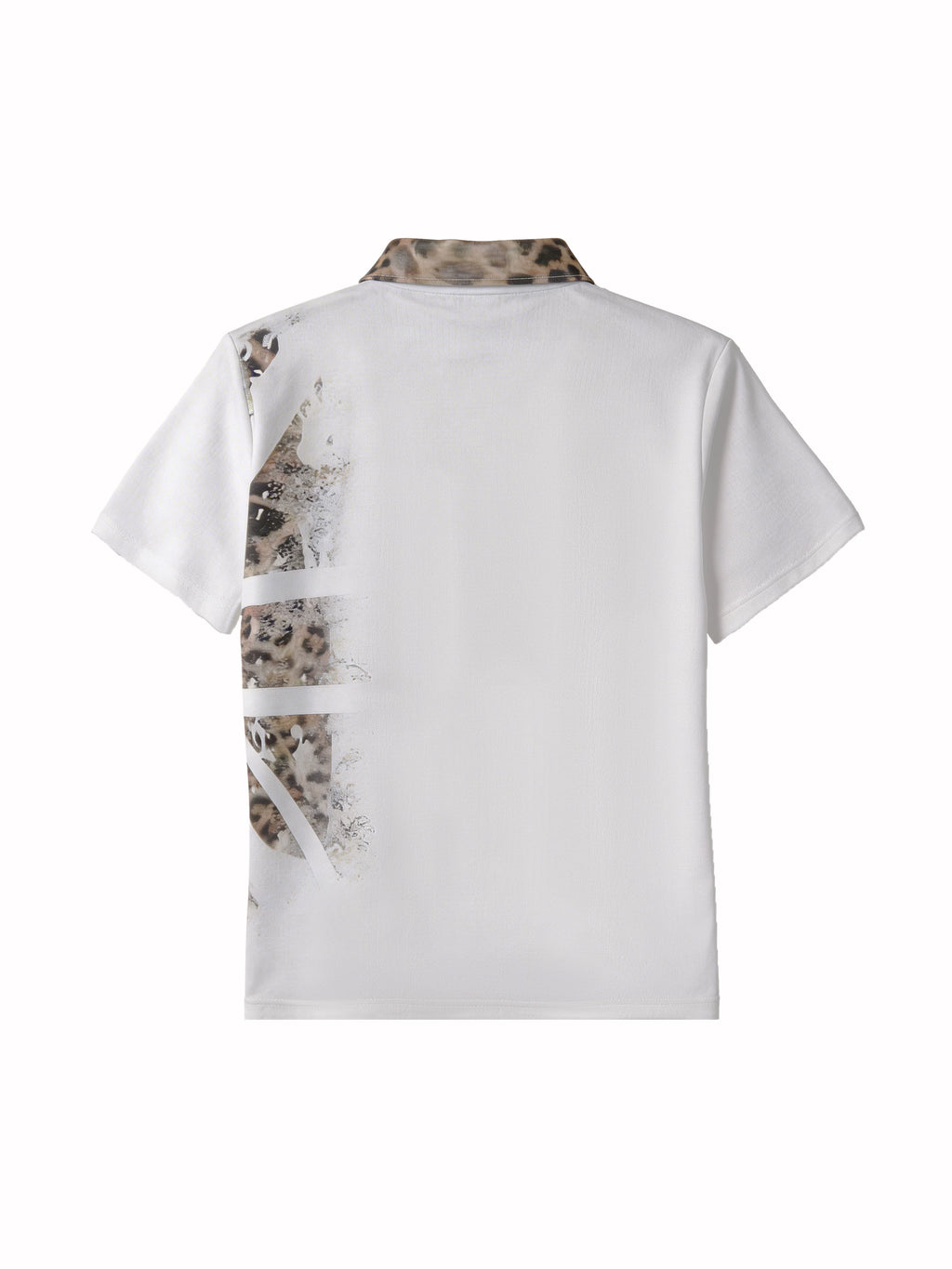 LEOPARD PRINT GLITTER POLO SHIRT