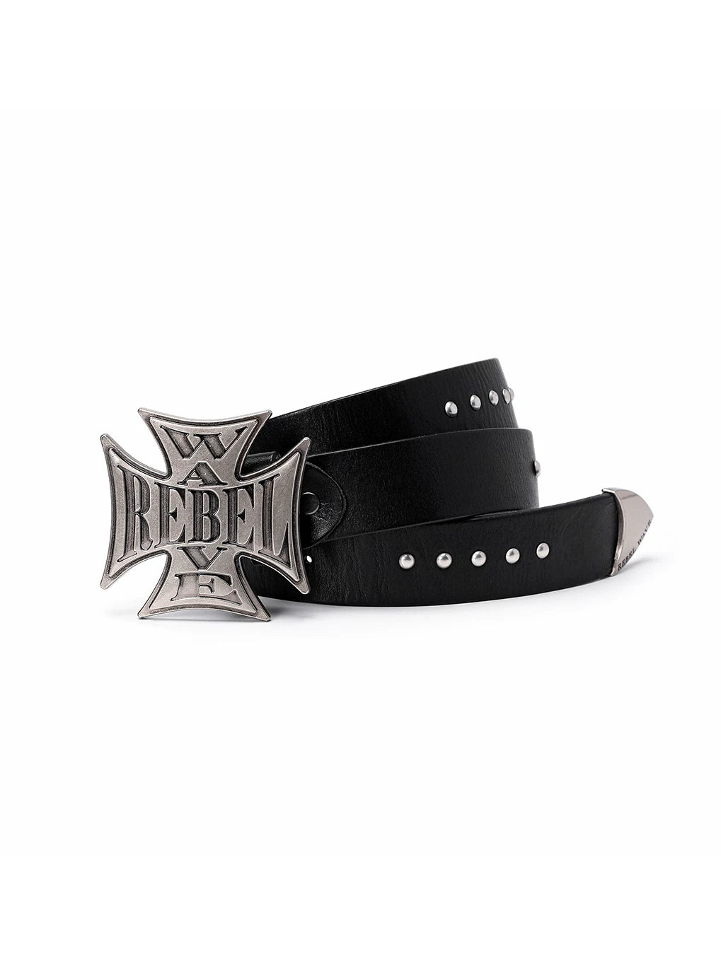 CROSS STUDDED LEATHER BELT