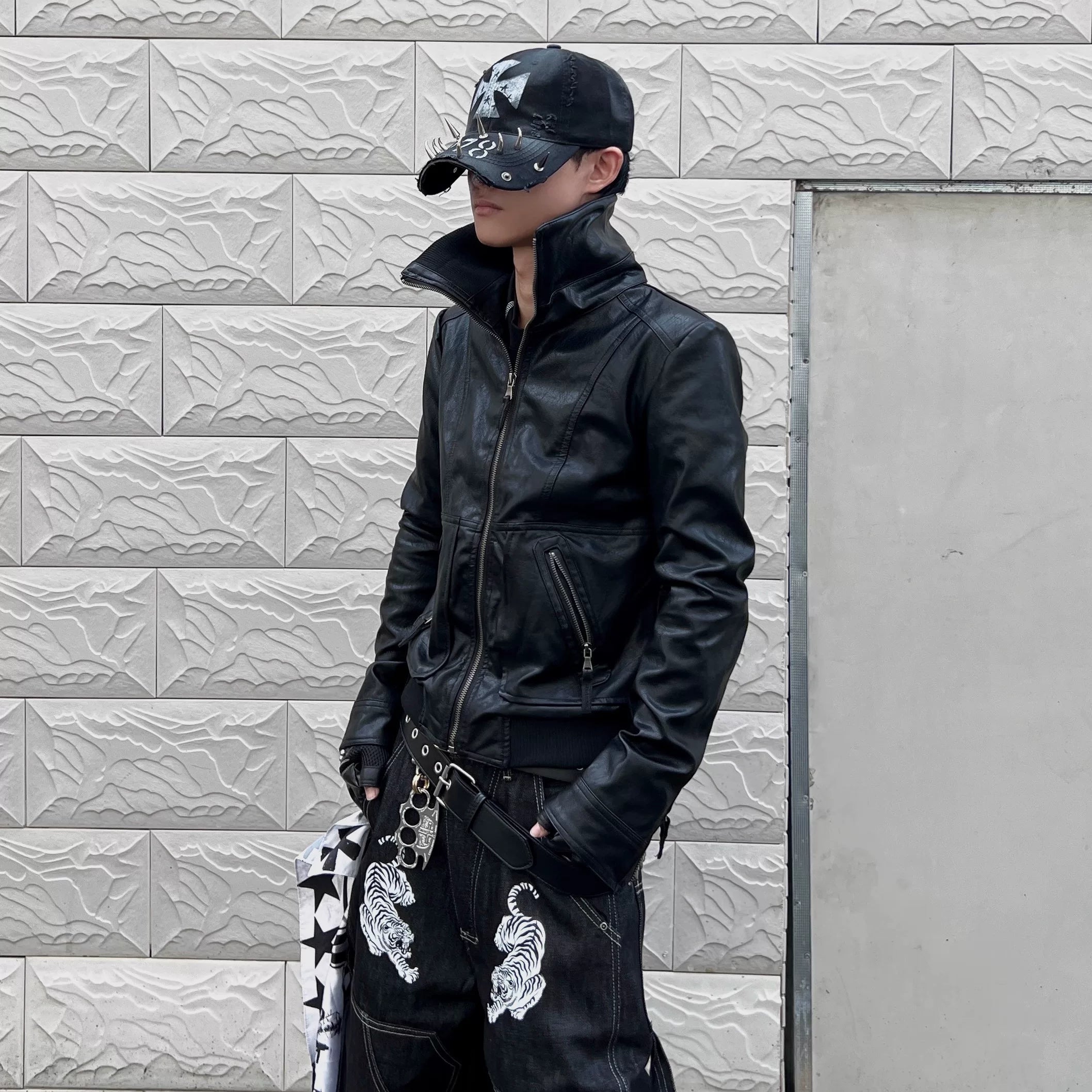 SLIM LEATHER BIKER JACKET