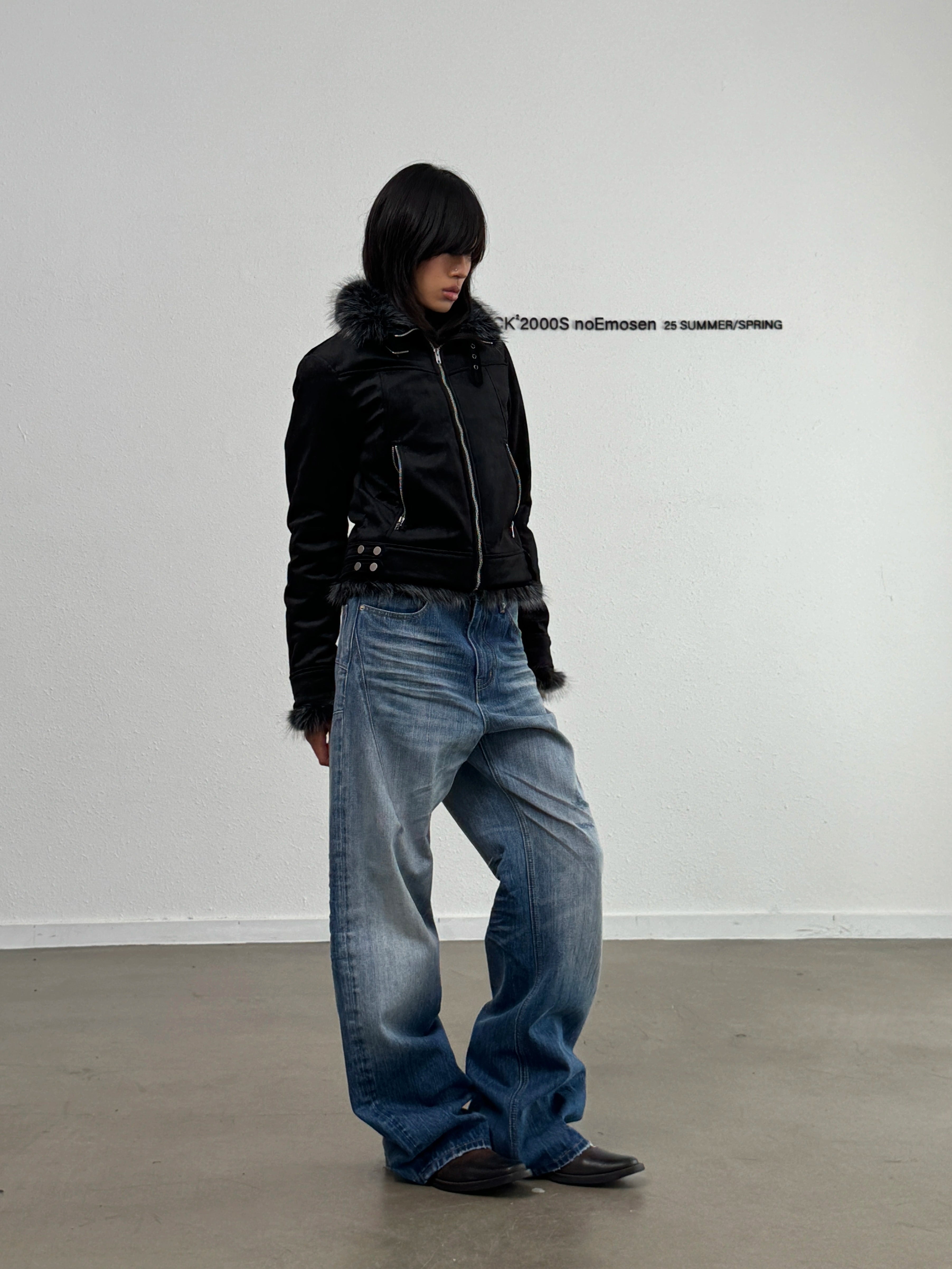 THICK FUR COLLAR JACKET