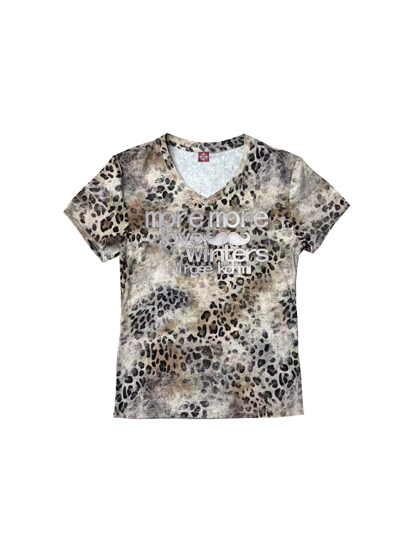 SILVER SLOGAN V-NECK T-SHIRT