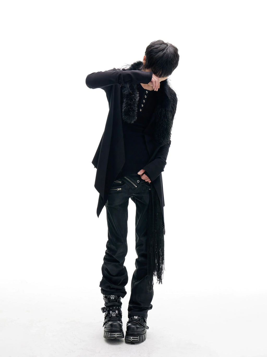 HEAVYWEIGHT KNIT LAPEL CARDIGAN