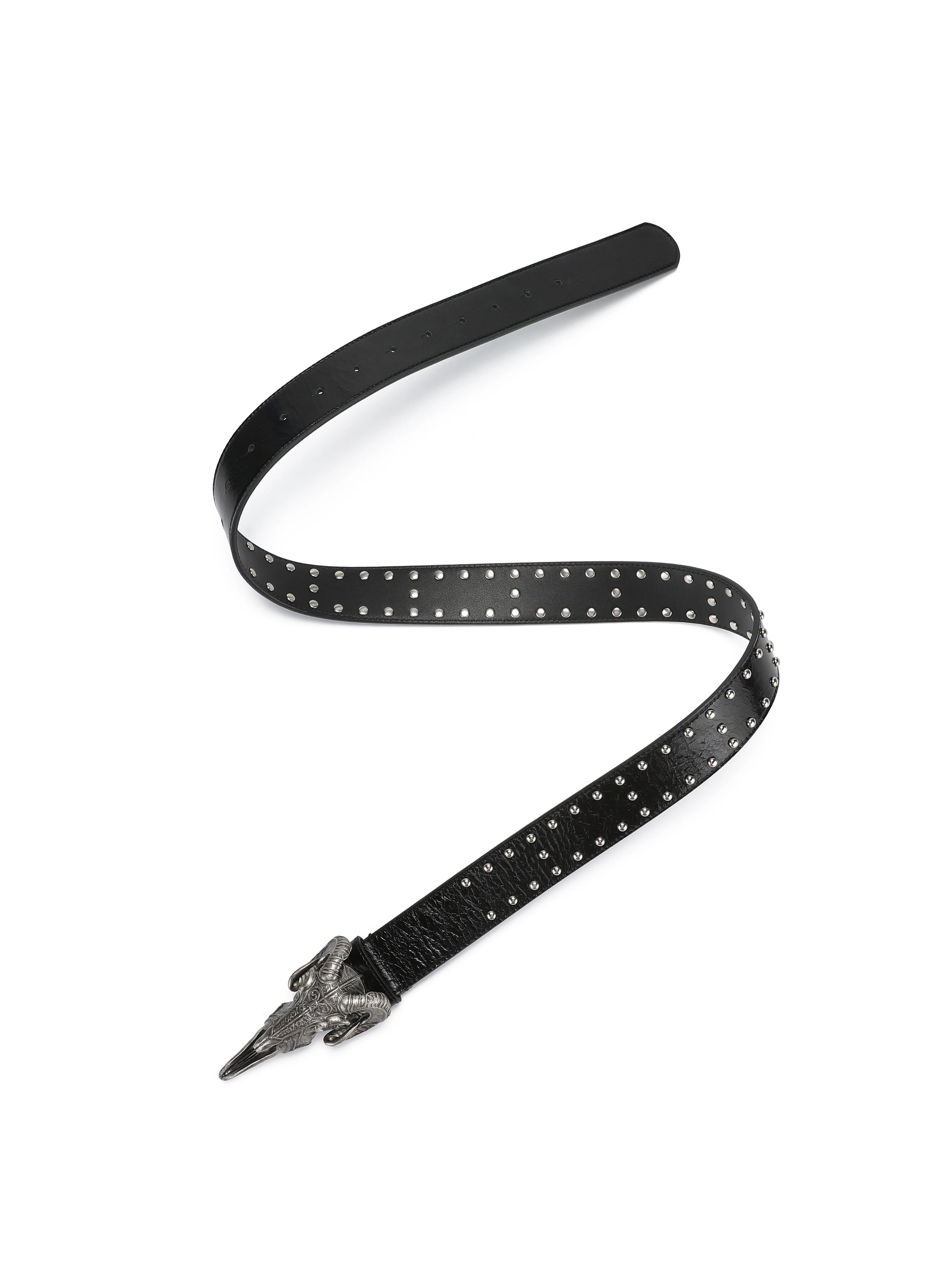 SKULL GOAT SKELETON RIVET BELT