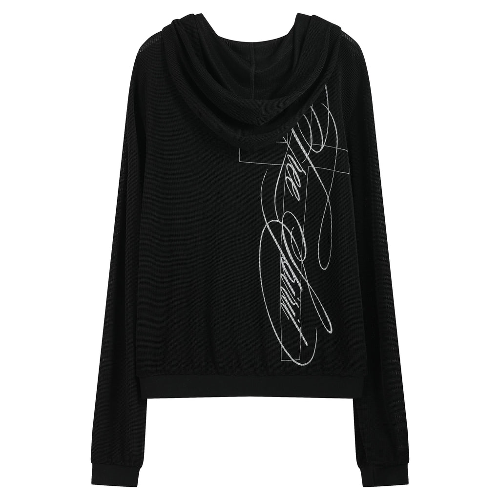 MICRO SHEER ZIP CARDIGAN