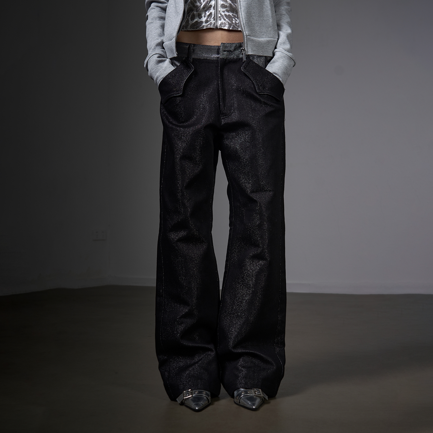 RAW SILVER WEAVE DENIM JEANS