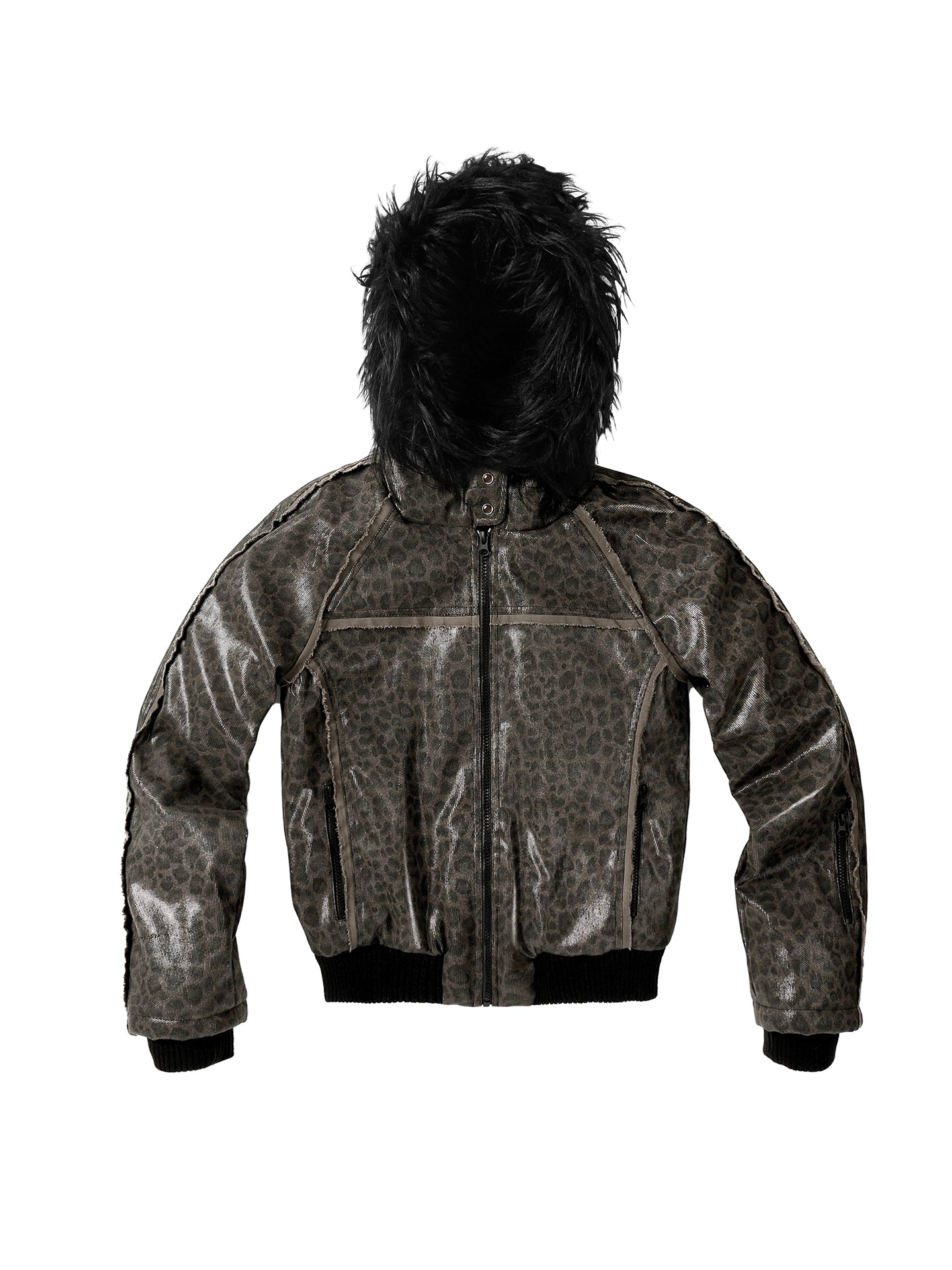 LEOPARD SEQUIN WOOL JACKET