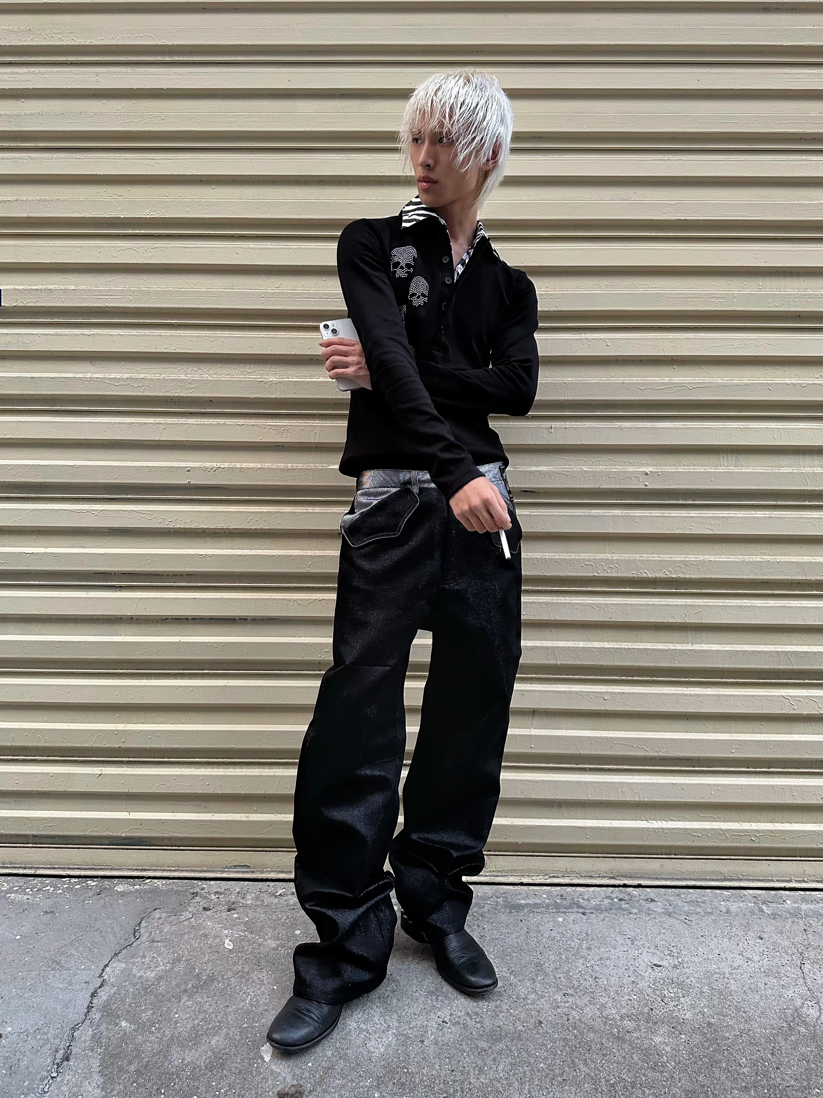 SKULL STRIPE SWEATER