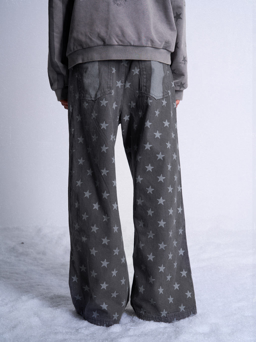 DARK GRAY STARS STRIPES PANTS