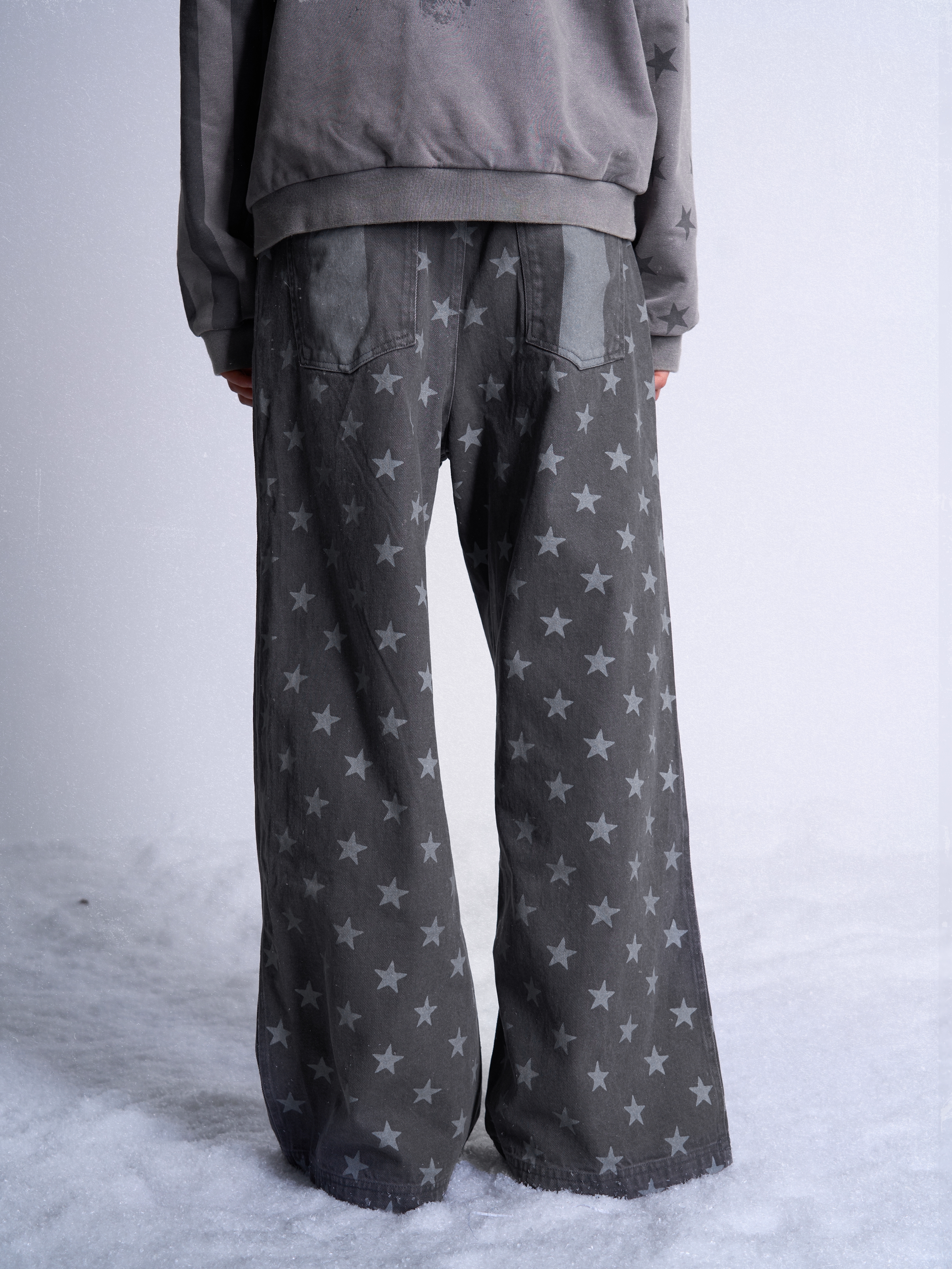 DARK GRAY STARS STRIPES PANTS