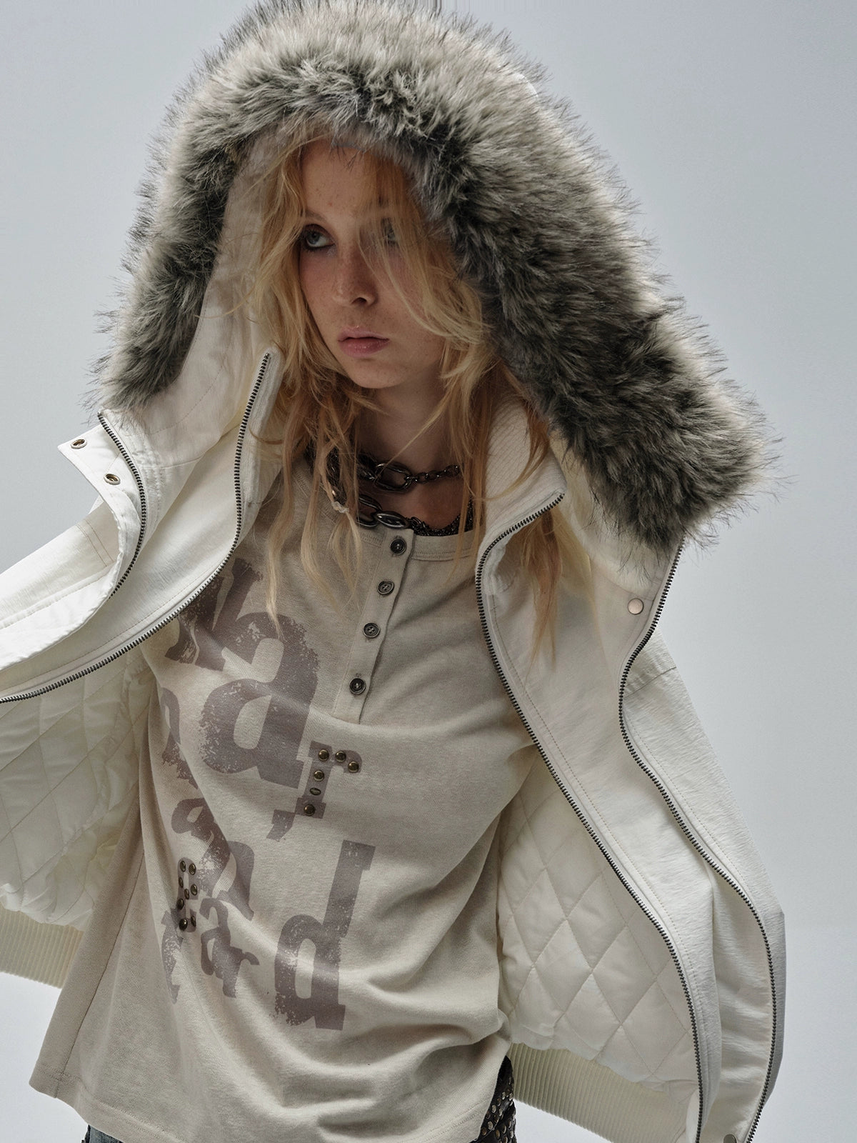 FAUX FUR HOODED JACKET