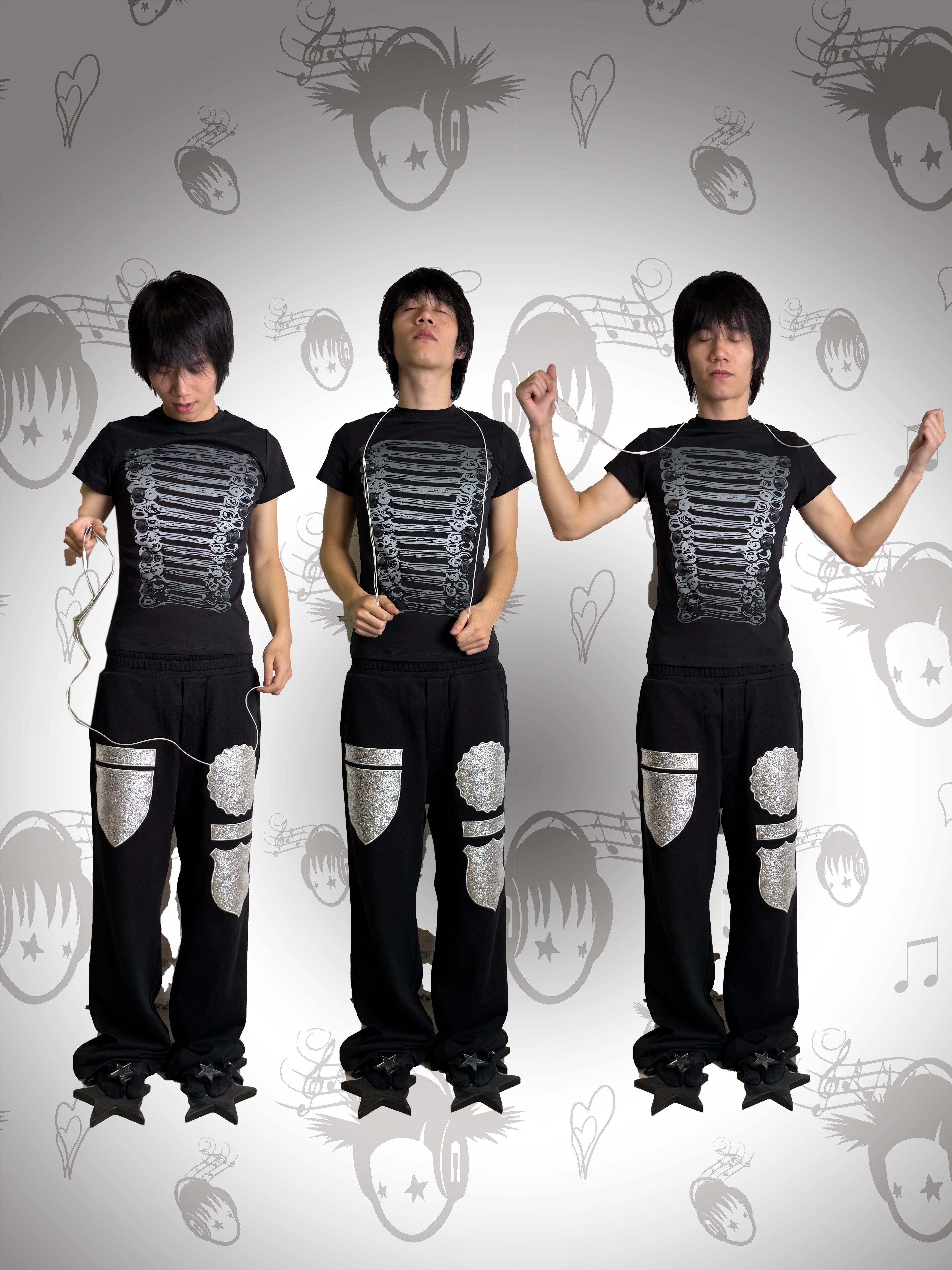 SILVER THREAD MEDALLION SWEATPANTS